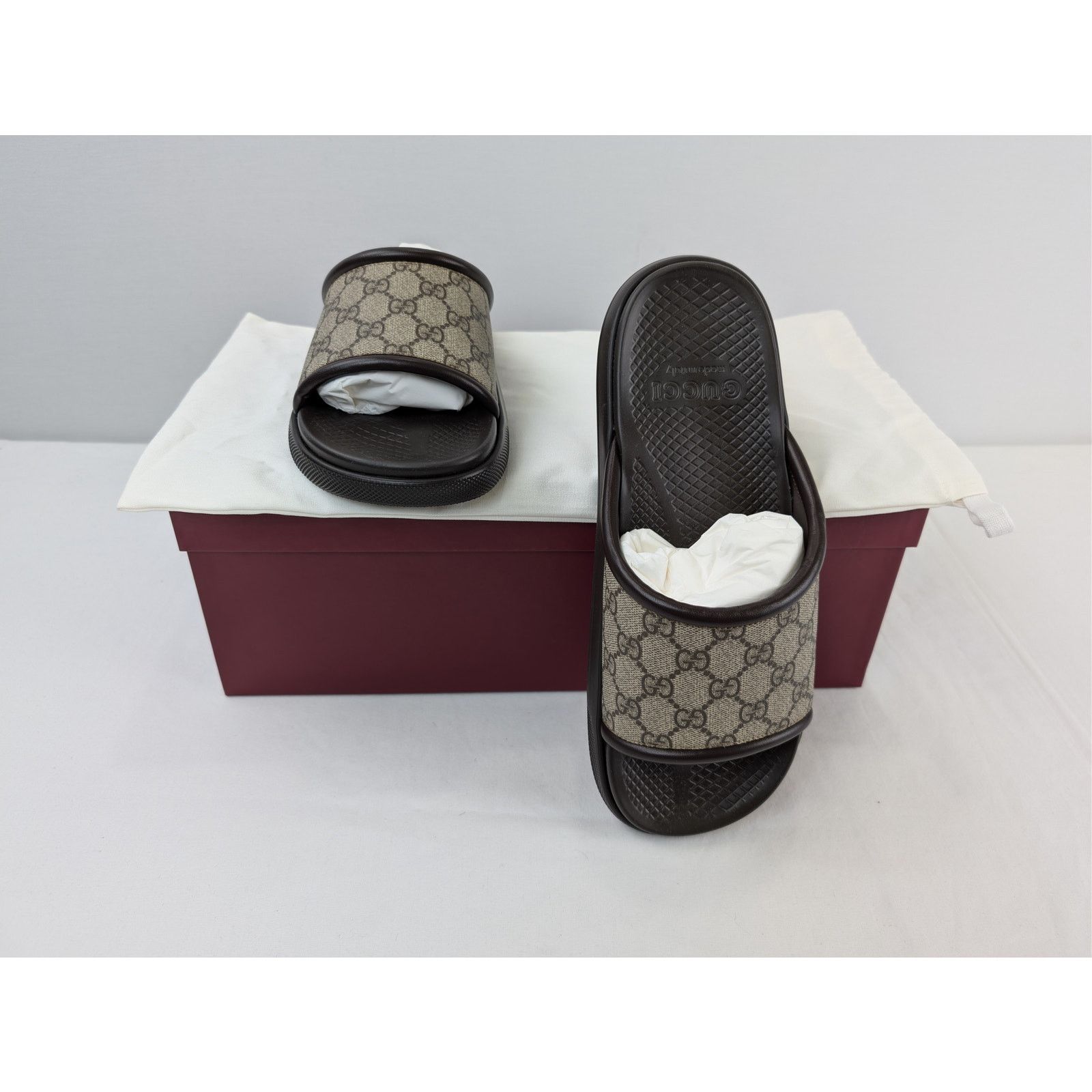 Gucci o1rshd1 Supreme Nappa Samoa Sandal Plastic R.S Slipper Beige Size US 8.5 / EU 41-42 - 17 Thumbnail