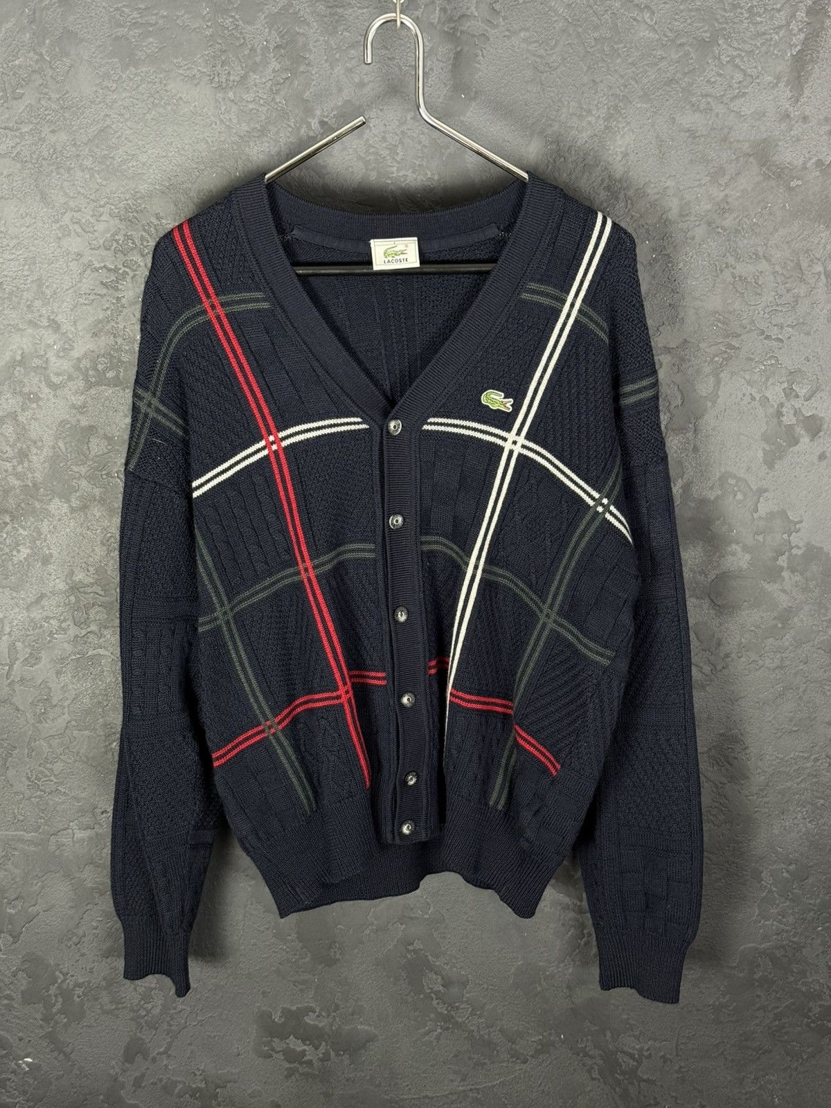 Lacoste Vintage 90s Lacoste Knit Cardigan Sweater Size US M / EU 48-50 / 2 - 1 Thumbnail