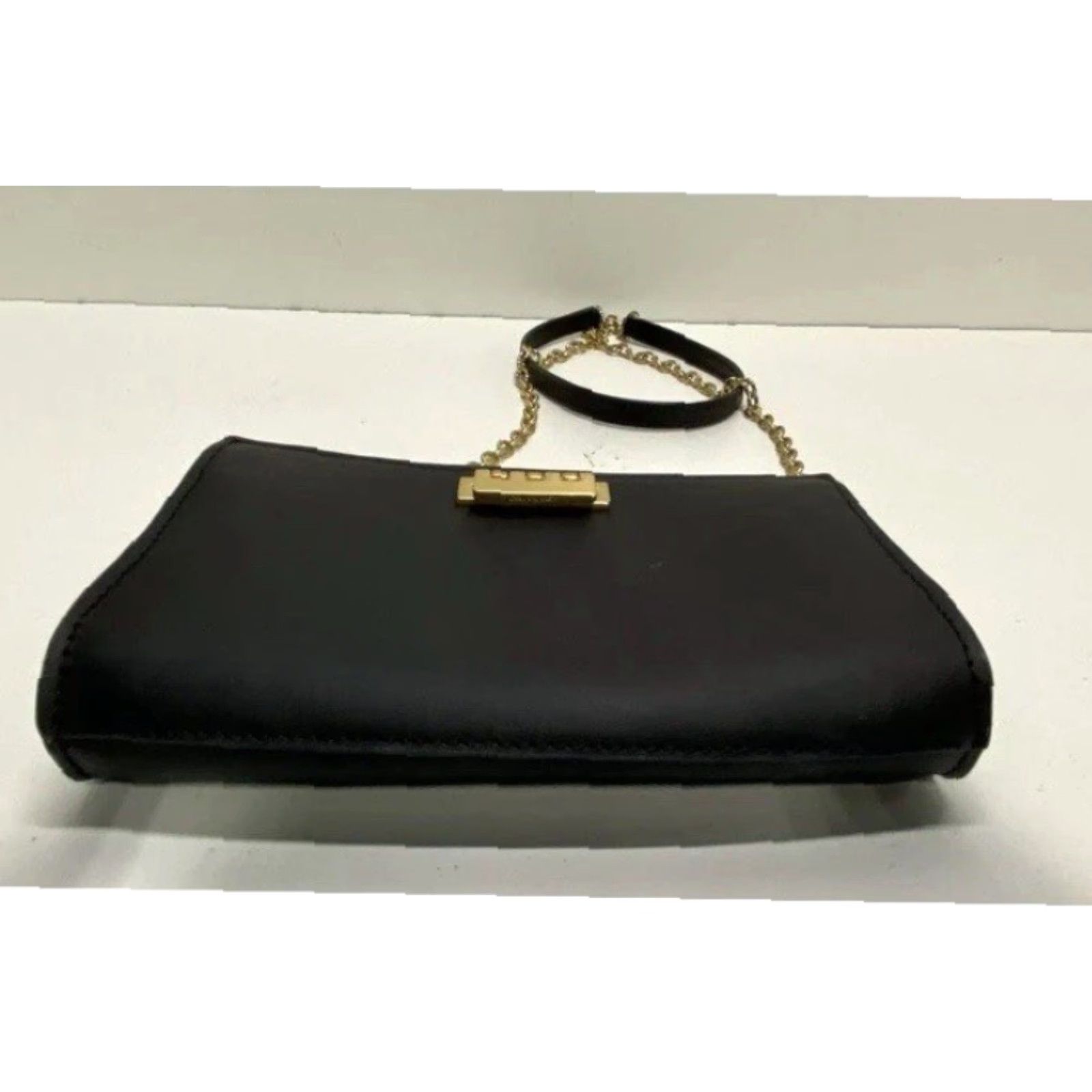 Vintage Womens Zac Zac Posen Crossbody Bag Small Leather Black Gold Chain Strap Clasp Iconic Eartha Womens Size ONE SIZE - 3 Thumbnail