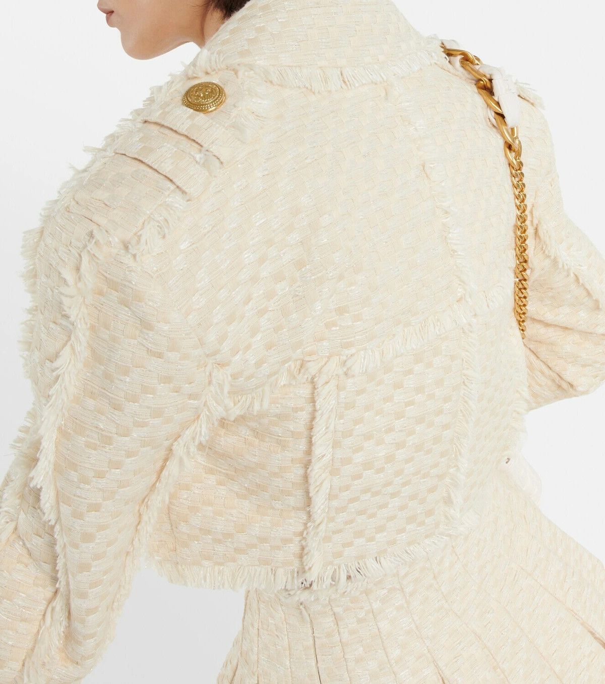 Balmain o1y0525 Jacket in Ivory Size M / US 6-8 / IT 42-44 - 4 Thumbnail