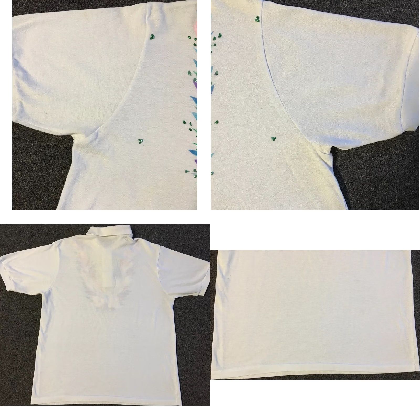 Vintage VINTAGE 90s Flower Art Faded Polo Shirt M USA White Heart Short Sleeve T-Shirt Men"} Size US M / EU 48-50 / 2 - 8 Thumbnail