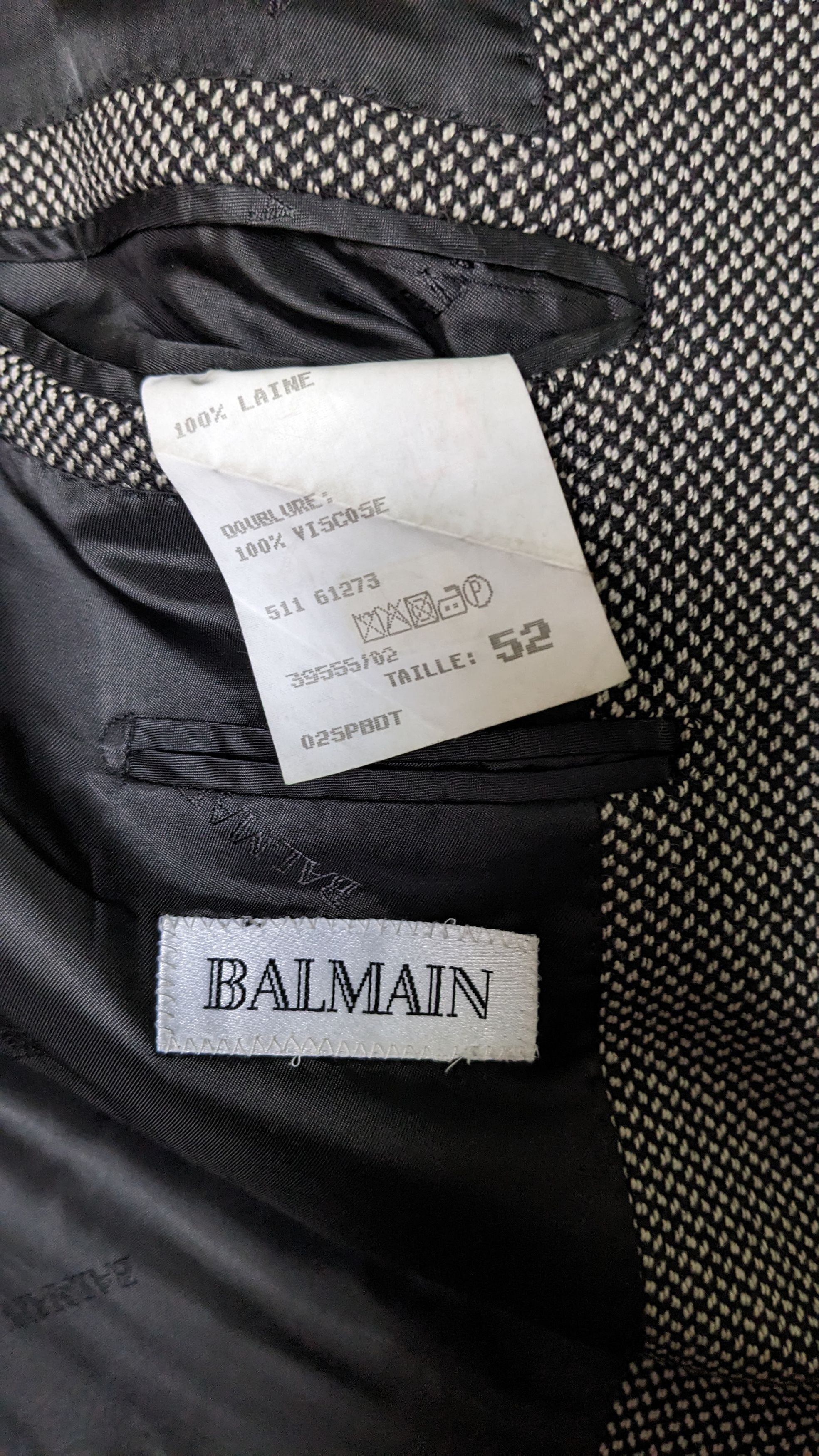 Balmain Vintage Balmain Men's Wool Blazer Jacket 52 2000s Archive Size 52S - 10 Thumbnail