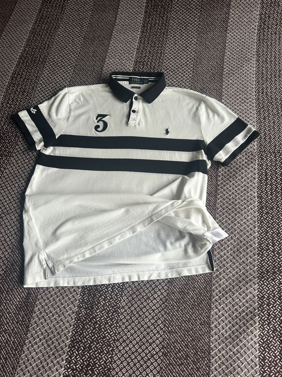 Polo Ralph Lauren Polo Ralph Lauren Polo Shirt Large White 3 Striped Logo Size US L / EU 52-54 / 3 - 8 Thumbnail