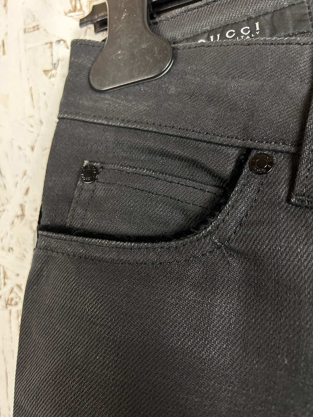 Gucci 00s Vintage Gucci Waxed Cotton Denim Jeans Size 38 Size 26" / US 2 / IT 38 - 3 Thumbnail