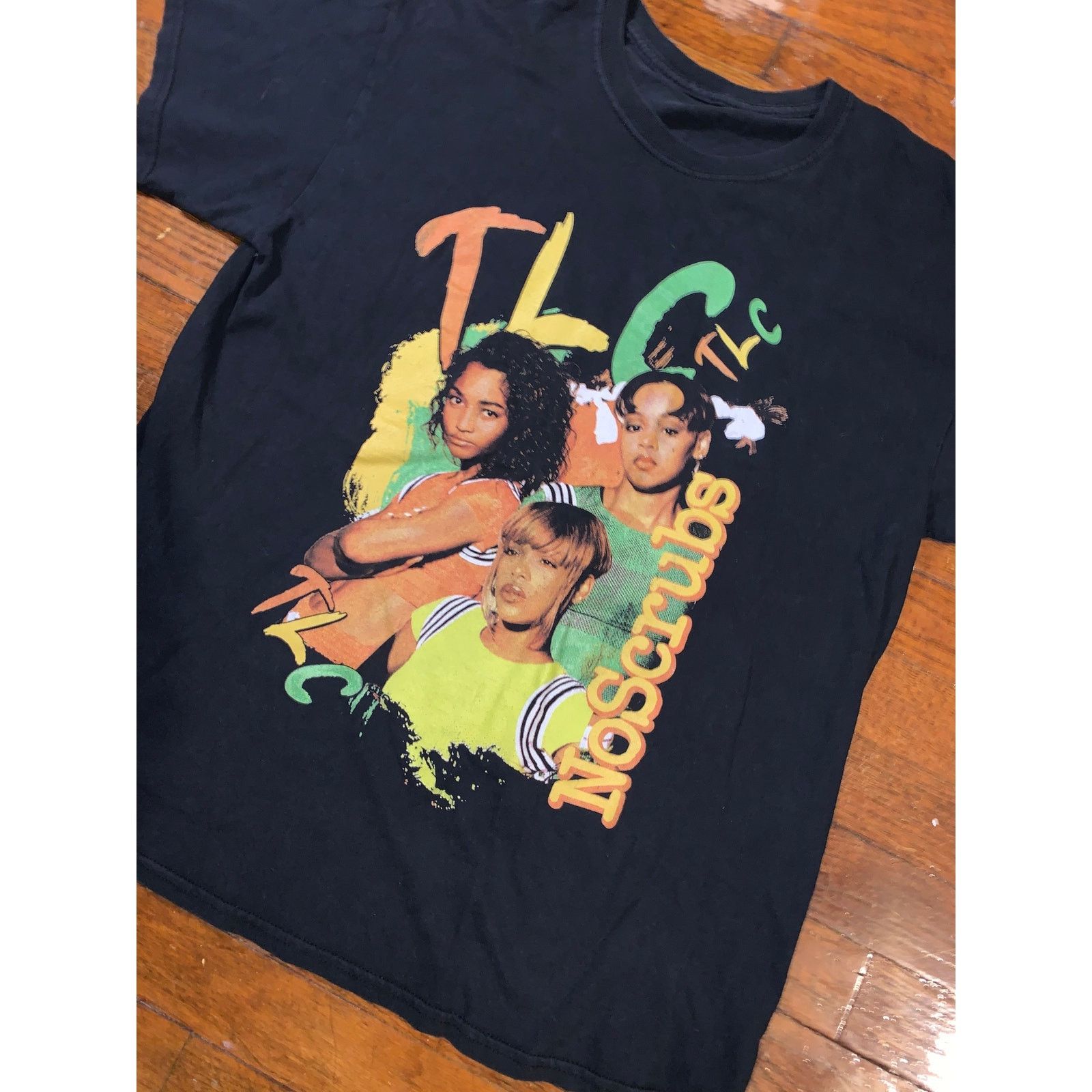 Band Tees TLC No Scrubs Graphic T Shirt Black Large 90s R&B Rap Tee Size L / US 10 / IT 46 - 2 Thumbnail