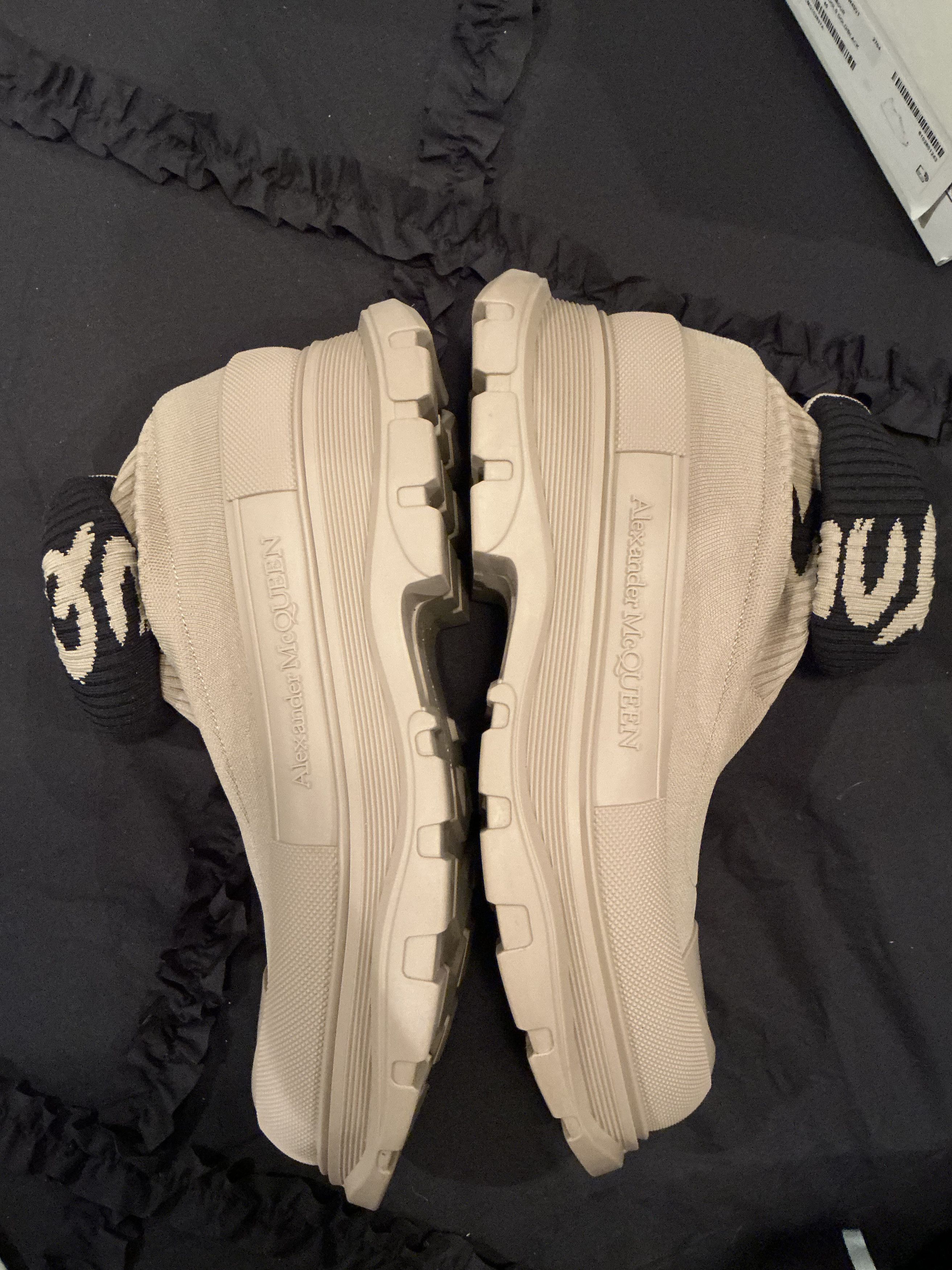 Alexander McQueen Alexander McQueen Tread Slick Sock Boots — Beige/Black Logo Size US 12 / EU 45 - 9 Thumbnail