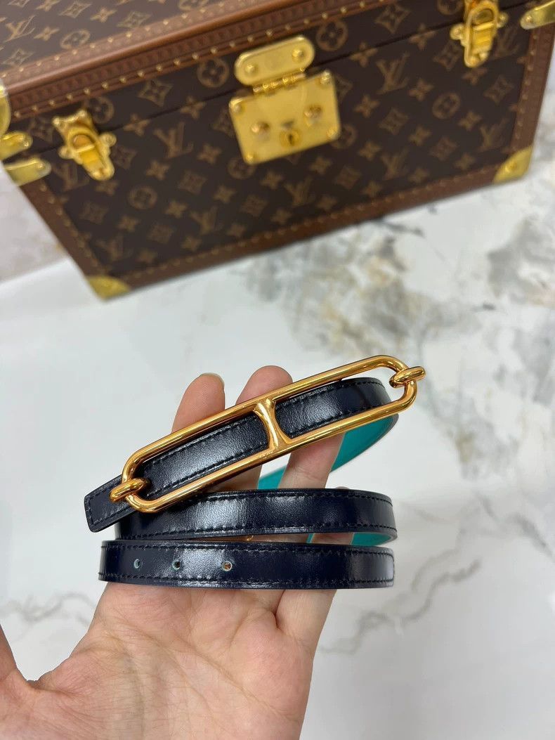 Hermes New Hermes Narrow Belt with Golden Buckle-2506 Size ONE SIZE - 4 Thumbnail