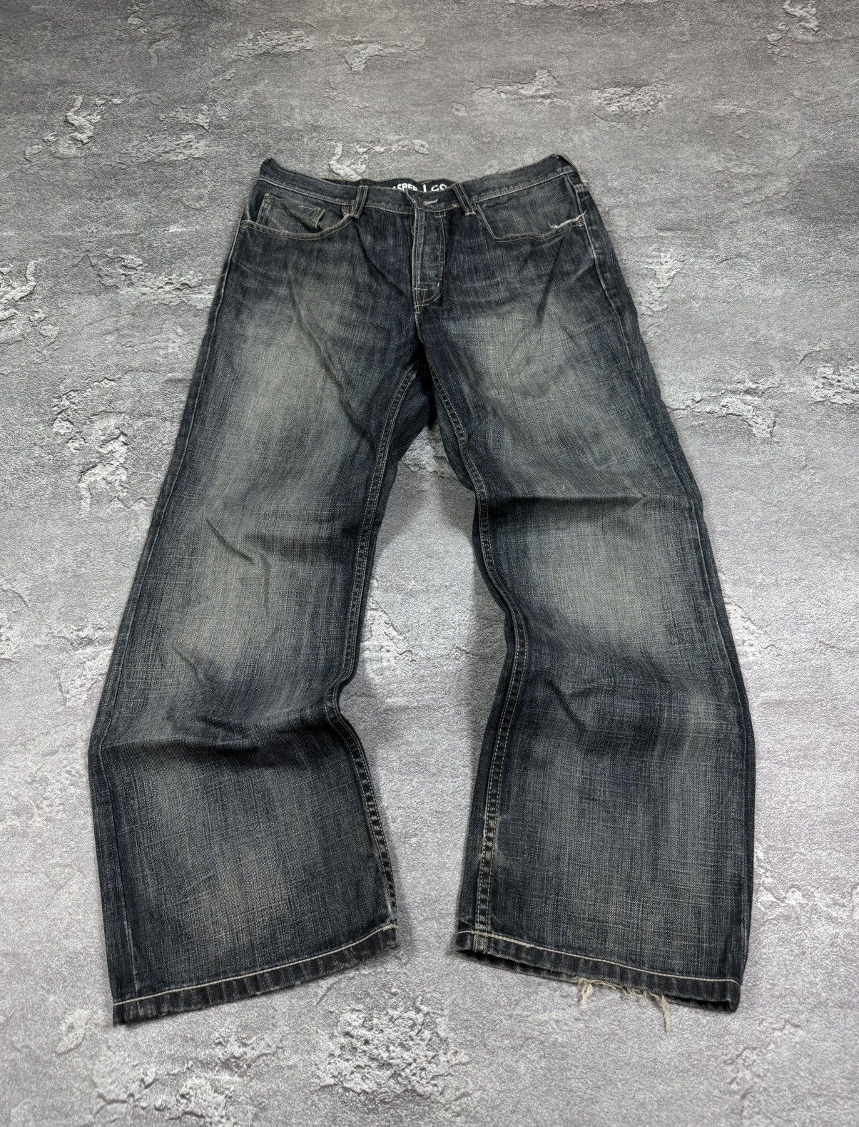 Pre-owned If Six Was Nine Stone Washed Flared Bootcut Jeans Size 32 In Blue