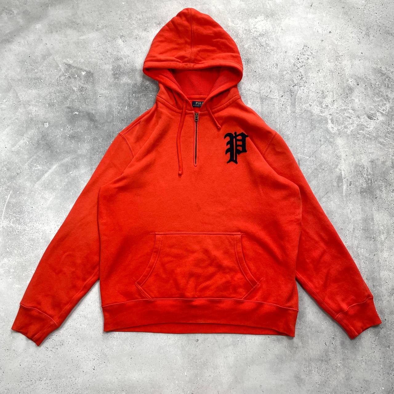 Polo Ralph Lauren Polo Ralph Lauren College Letter Quarter Zip Hoodie Orange Size US XL / EU 56 / 4 - 1 Thumbnail