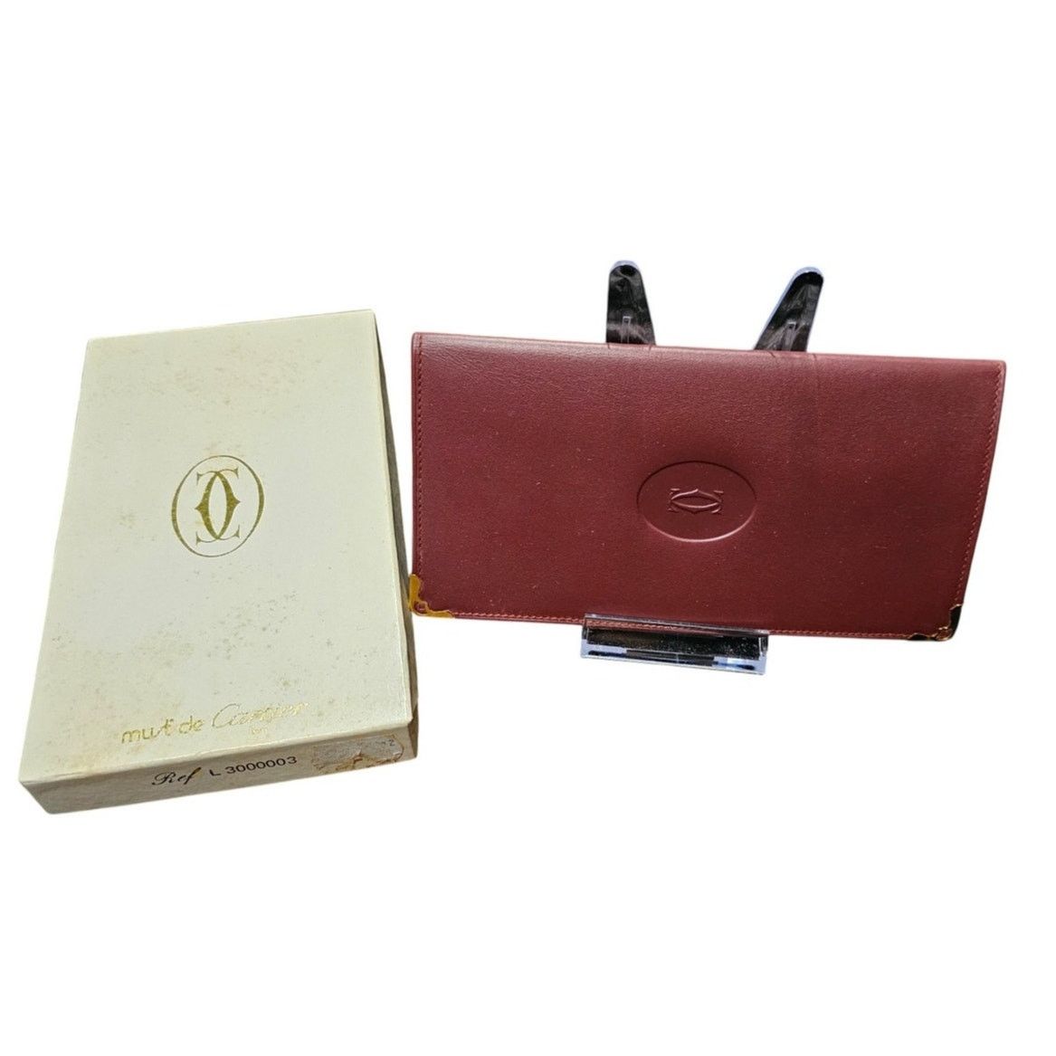 Cartier Cartier Vintage Bi-fold Long Wallet Bordeaux Red Size ONE SIZE - 7 Thumbnail