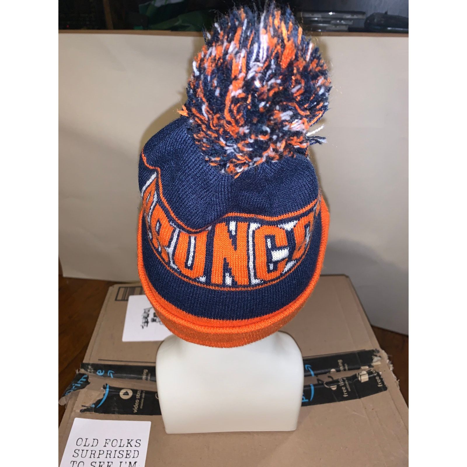 NFL New Era Denver Broncos Sport Knit Pom Beanie NFL Winter Hat Size ONE SIZE - 4 Thumbnail