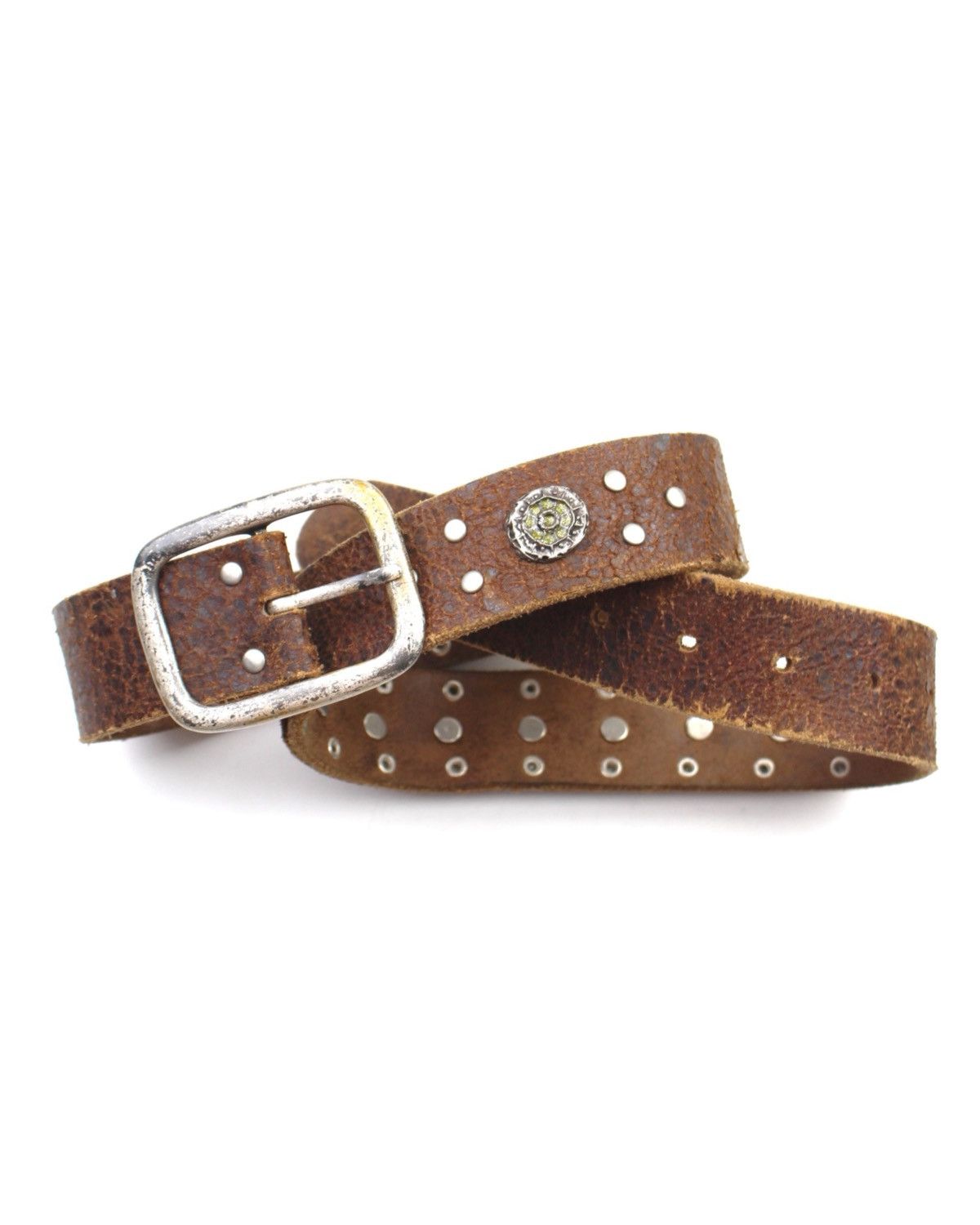 Hysteric Glamour 2000S CLRIDE EMBELLISHED DISTRESSED LEATHER BELT Size ONE SIZE - 1 Thumbnail