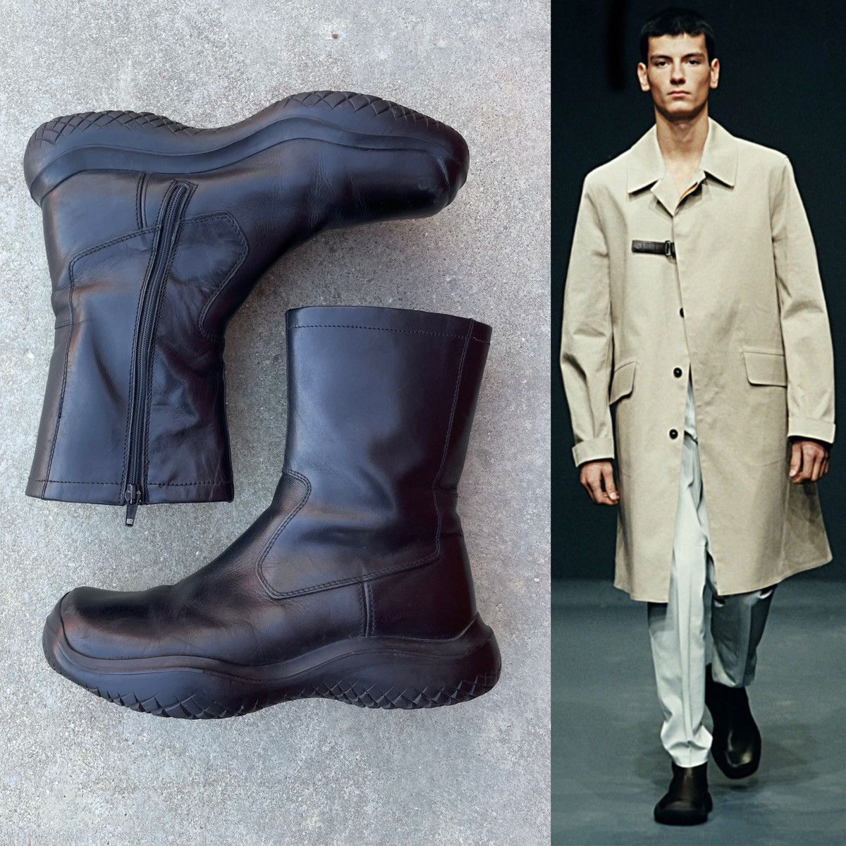 Prada F/W1999 Prada Square Toe Zipper Boots Size US 8.5 / EU 41-42 - 1 Thumbnail