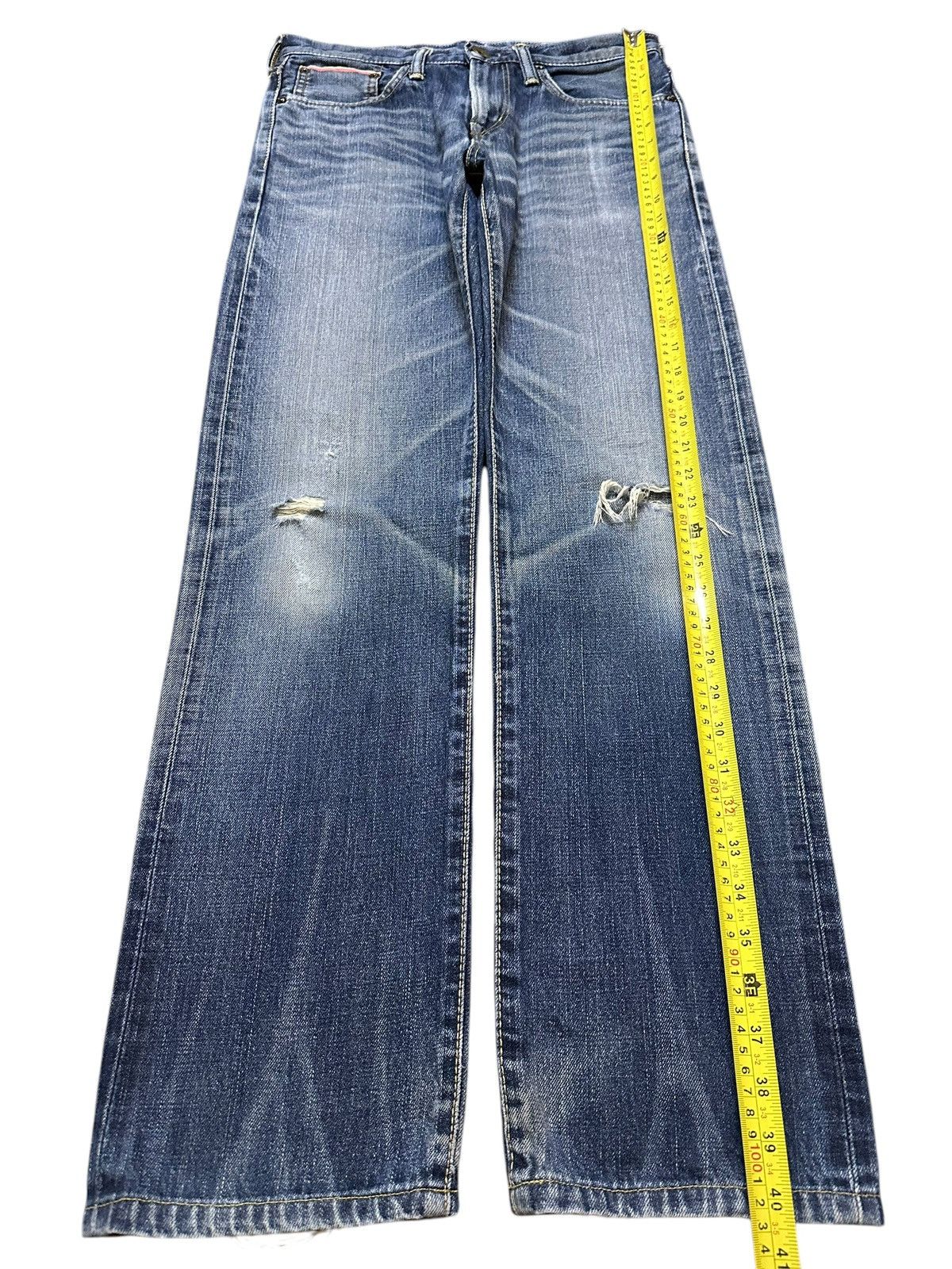 Edwin Vintage Edwin 505zx Selvedge Faded Wash Distress Style Jeans Size US 30 / EU 46 - 13 Thumbnail