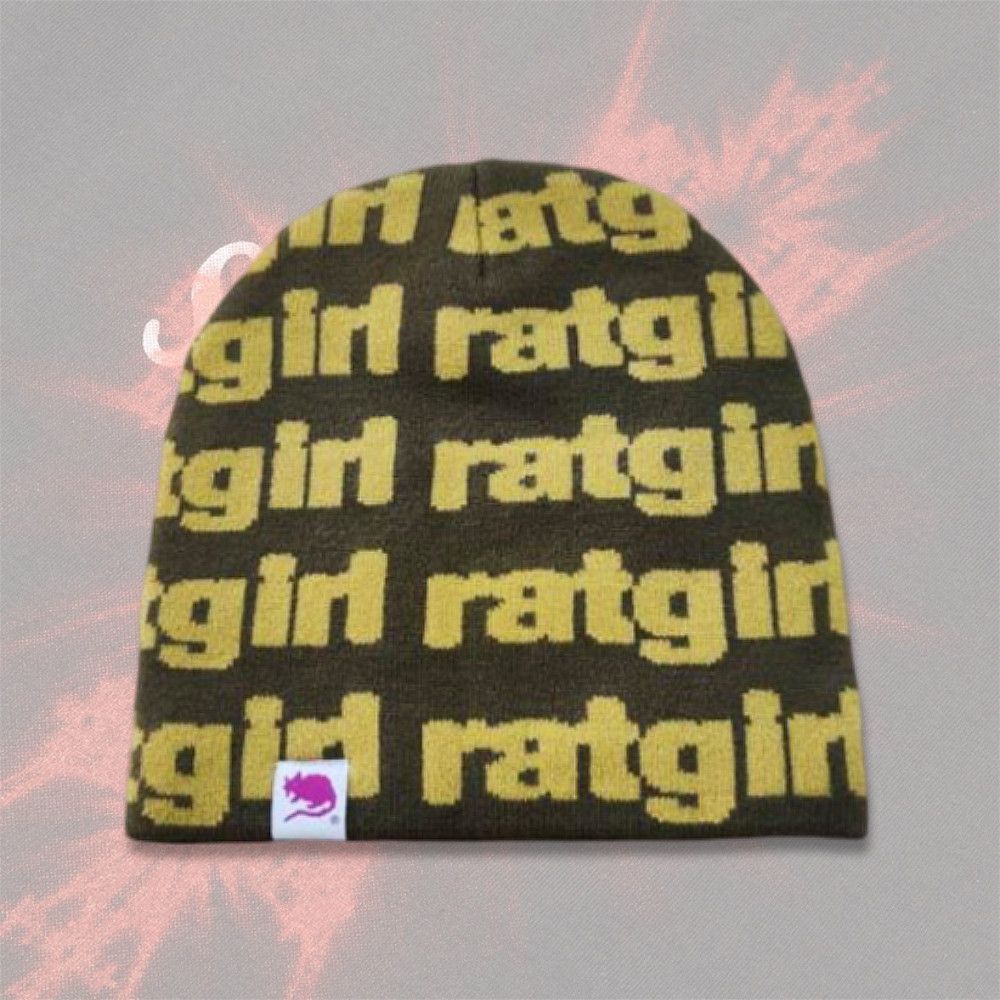 Japanese Brand Stray Rats Ratgirl Graphic Skull Cap Beanie Hat Brown ...