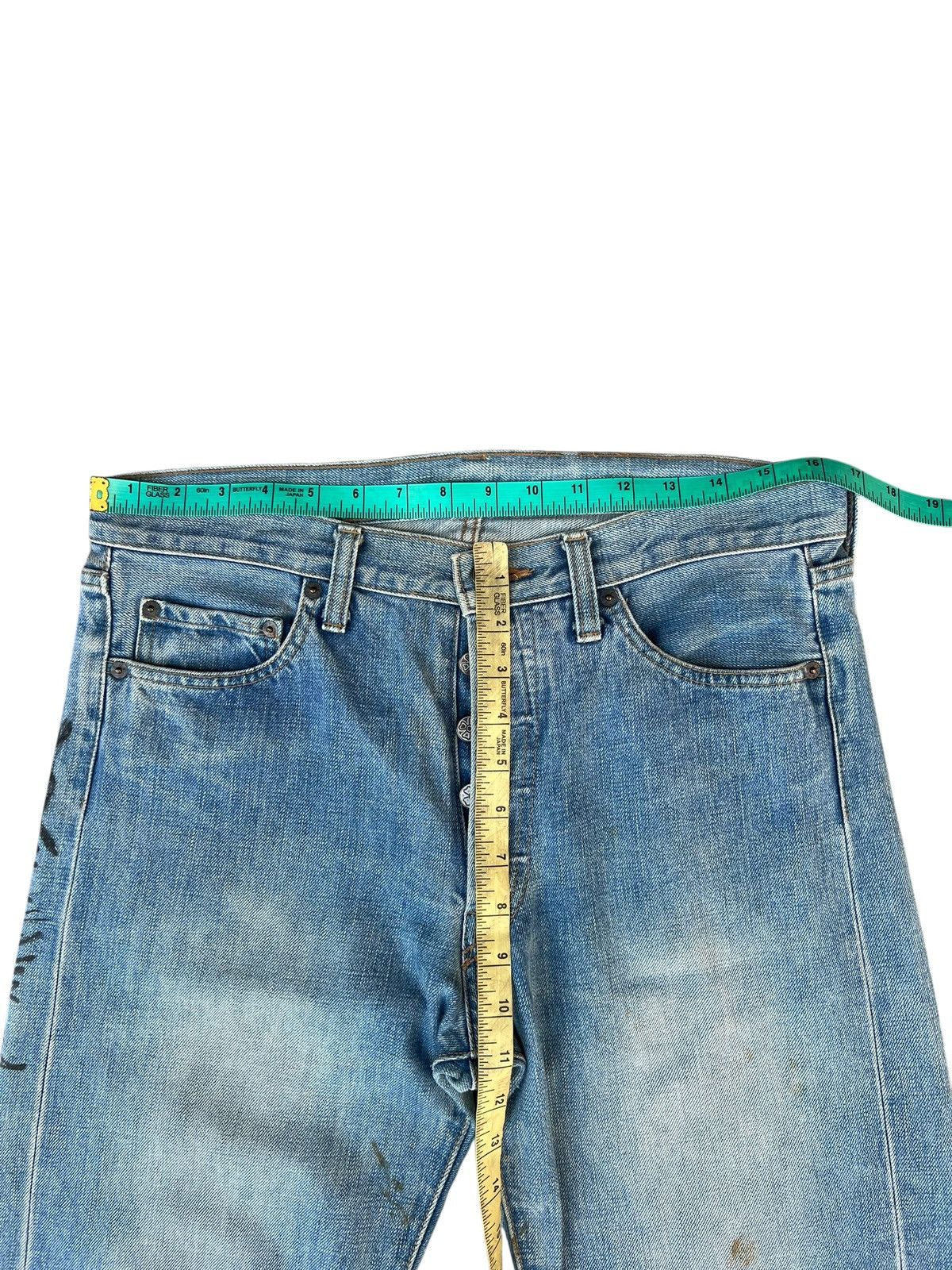 Shellac Vintage 90s Ozone Rocks Japan Fade Aging Stains Jeans Size US 32 / EU 48 - 2 Thumbnail