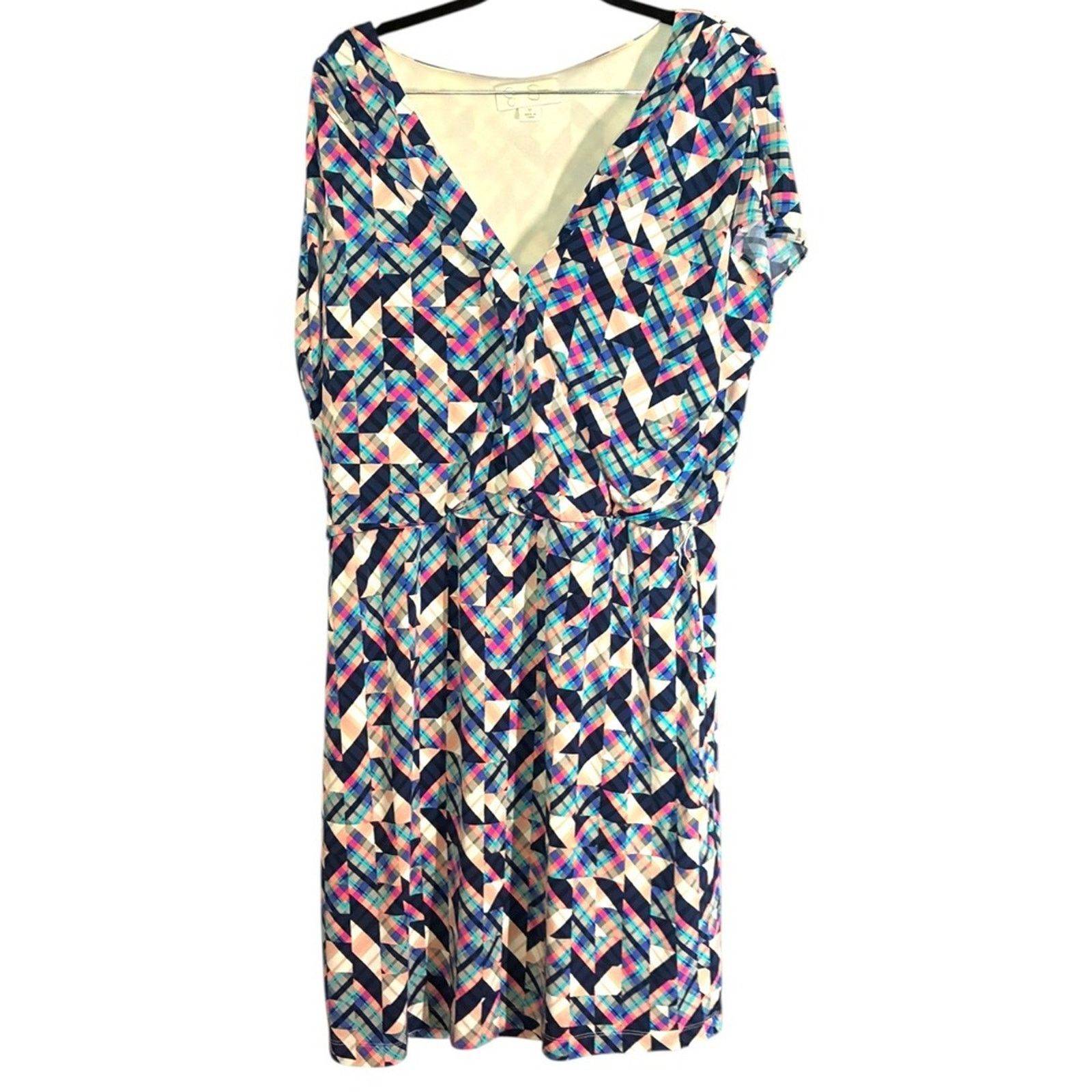 Jessica Simpson Jessica Simpson Size 12 Abstract Geometric Wrap Dress Belted Size XL / US 12-14 / IT 48-50 - 5 Thumbnail