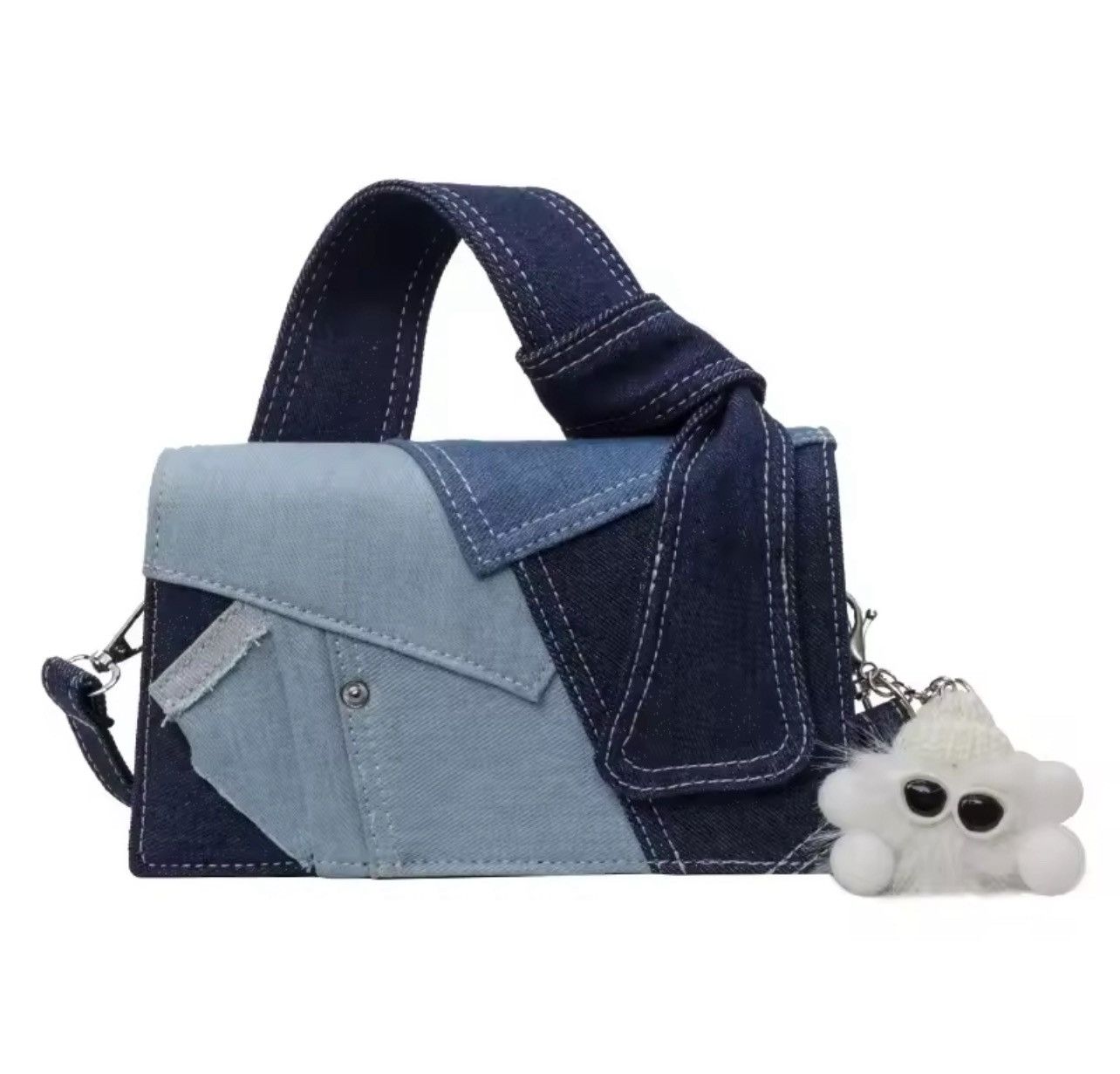 Vintage Block Denim Square Shoulder Bag Size ONE SIZE - 3 Thumbnail