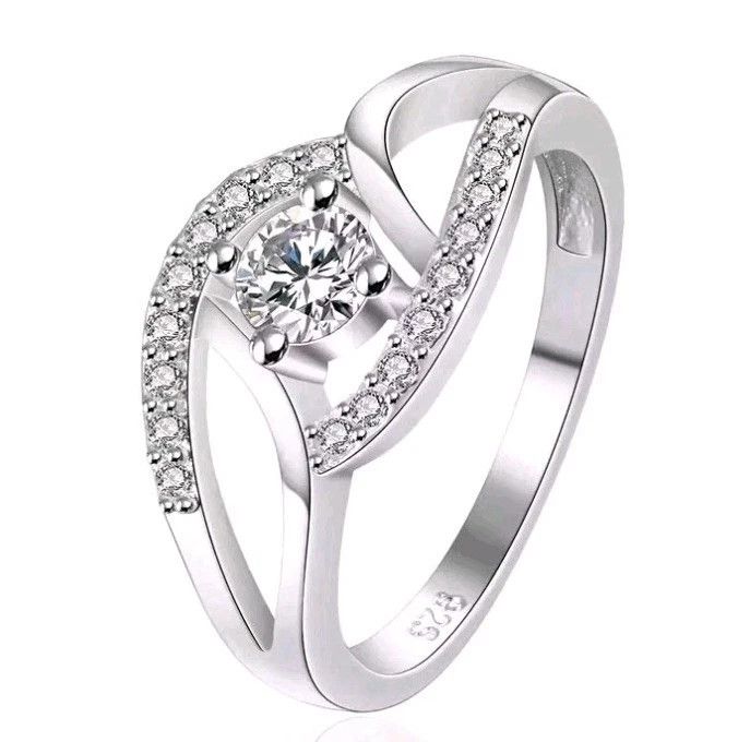 Other Cubic Zirconia Engagement Ring 925 Sterling Silver Size 7 Size ONE SIZE - 6 Thumbnail