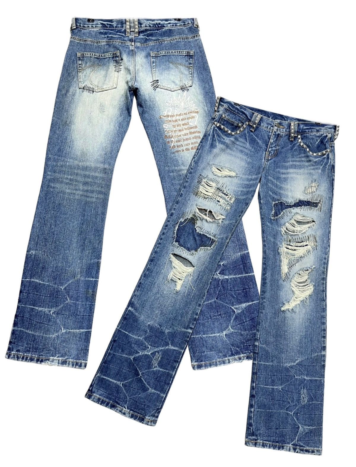 Other 🔥FYE🔥Vtg MCD Studded Boro Patchwork Distressed Punk Denim Size US 31 - 1 Thumbnail