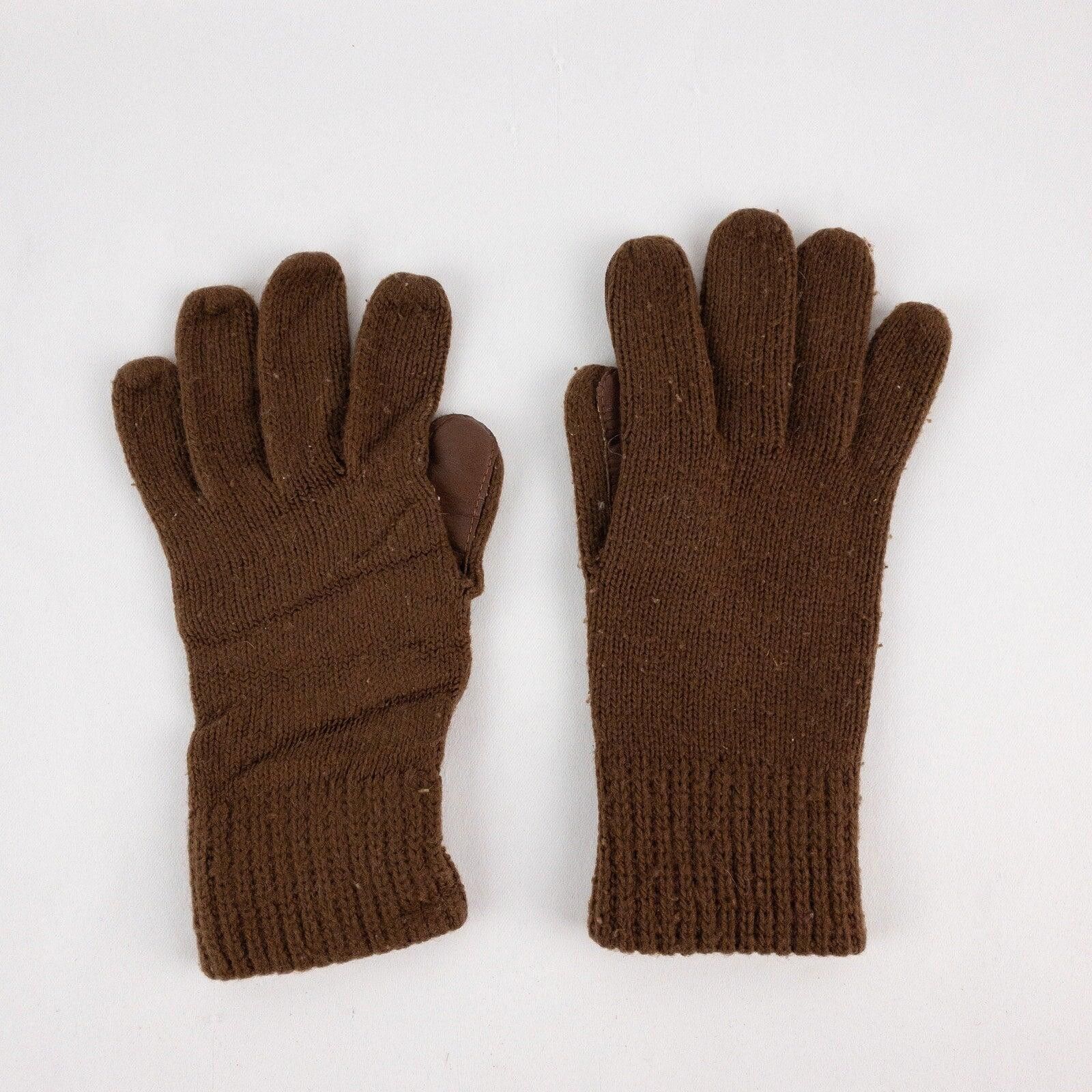 Arts & Science Aris Vintage Brown Knit Fabric Vinyl Gloves Womens One Size Size ONE SIZE - 9 Thumbnail