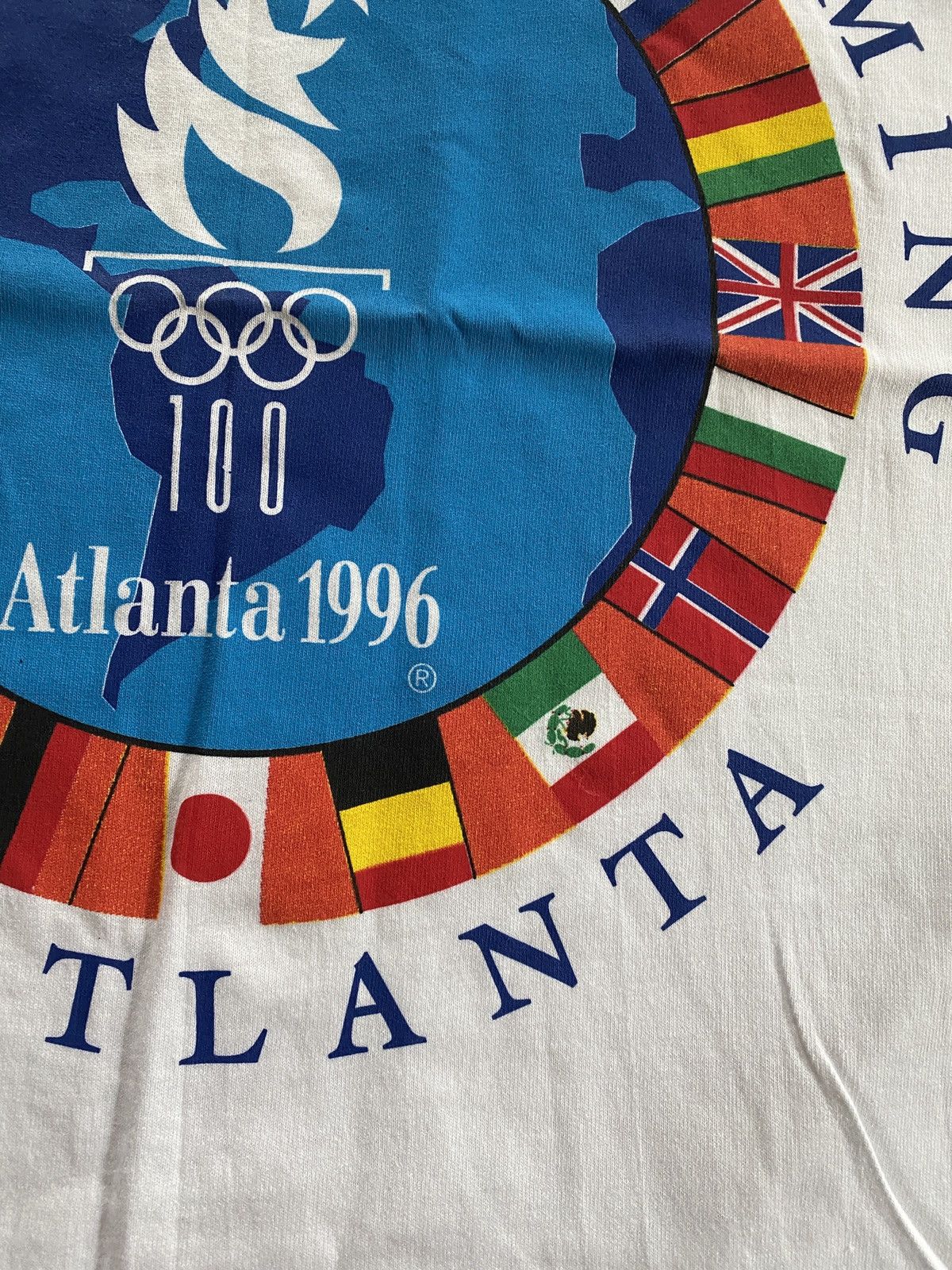 USA Olympics Vintage NWT 1996 Olympics Atlanta World Flags Tee New Size US XL / EU 56 / 4 - 6 Thumbnail
