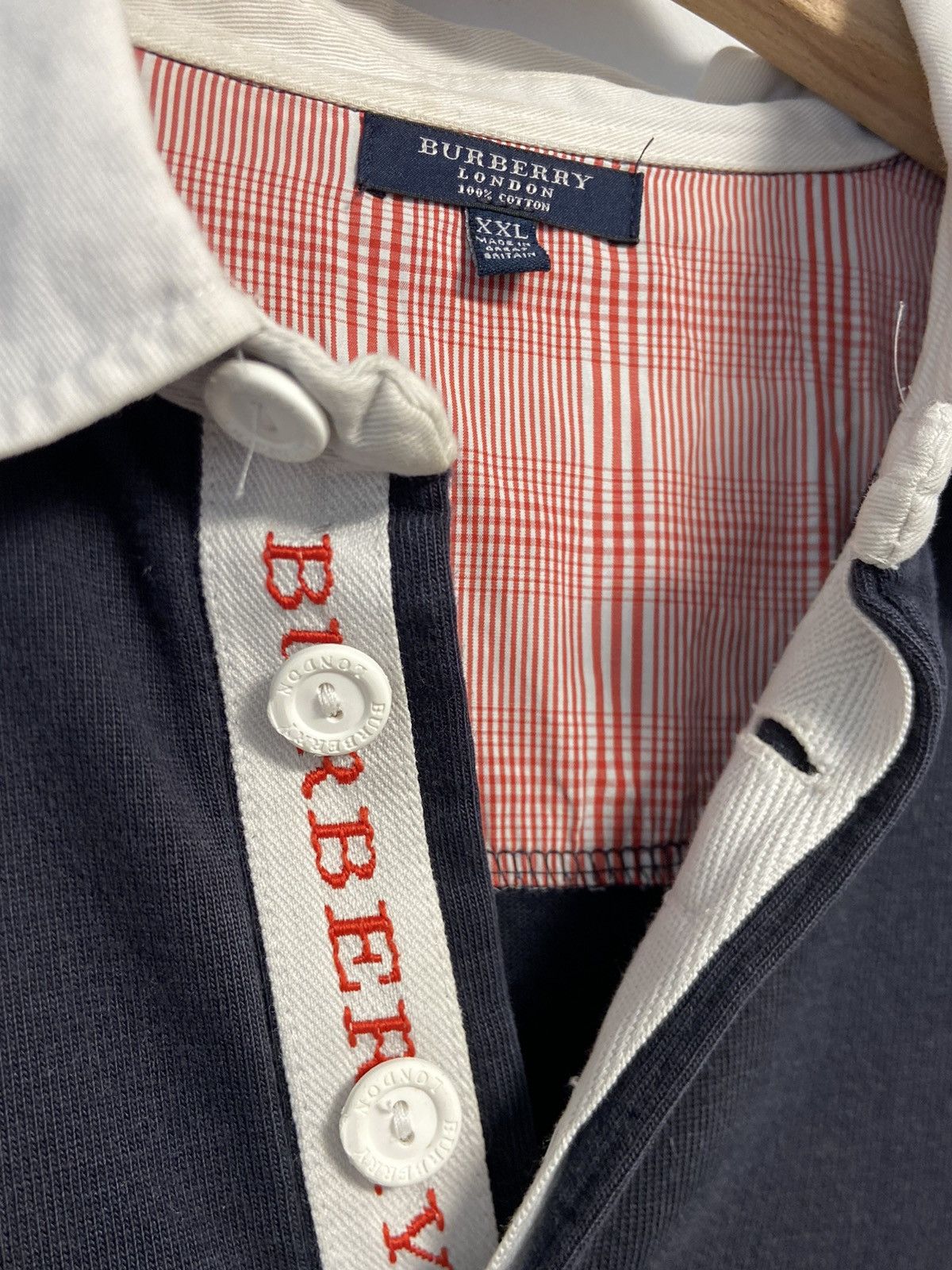 Burberry Vintage Burberry Nova Check Polo Long Sleeve Shirt Size US XXL / EU 58 / 5 - 8 Thumbnail