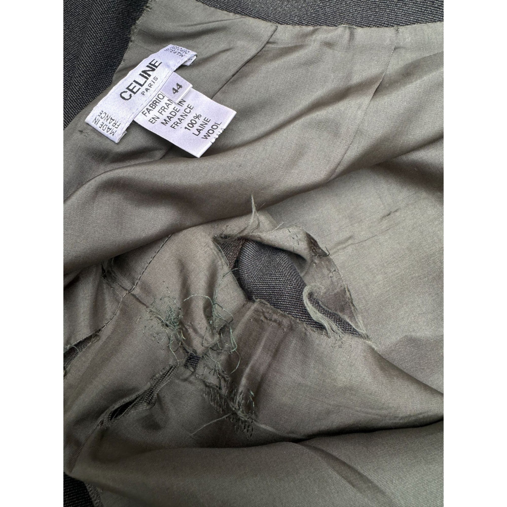 Celine Vintage Kaki Wool Skirt Size 30" / US 8 / IT 44 - 4 Thumbnail