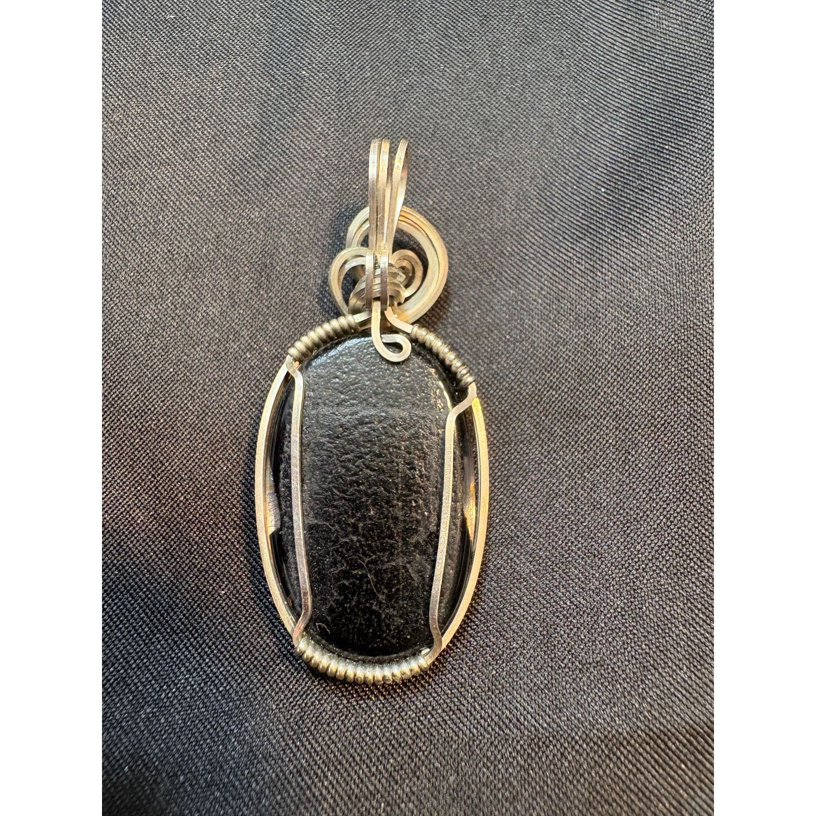Other Large Sterling Silver Wire-Wrapped Dichroic Glass Pendant Size ONE SIZE - 2 Thumbnail