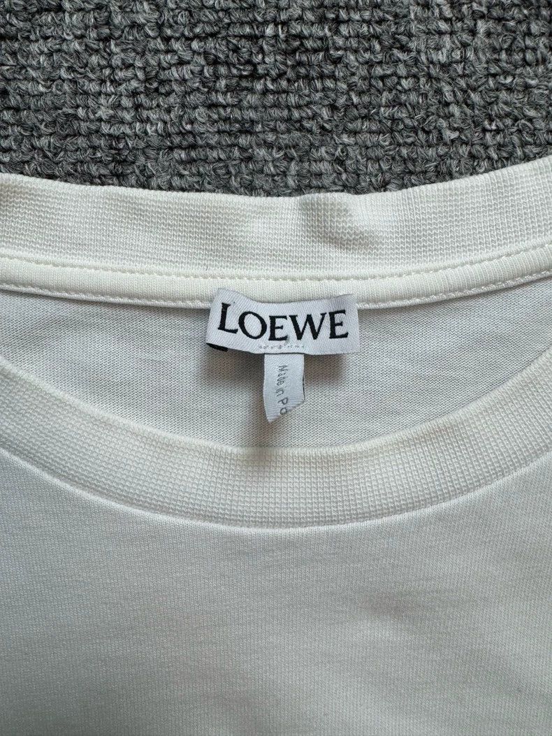 Loewe LOEWE White mosaic embroidered logo short sleeve T-shirt Size M / US 6-8 / IT 42-44 - 4 Thumbnail