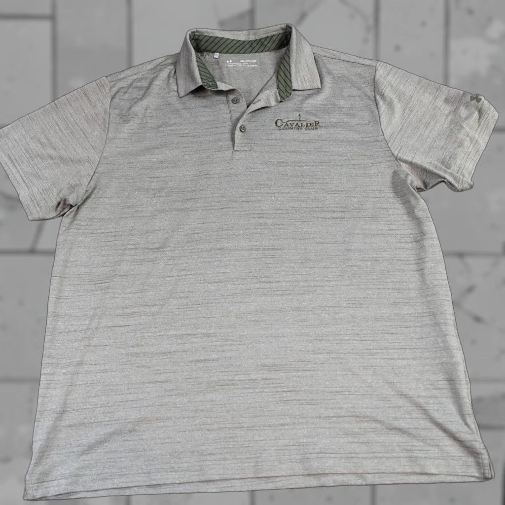 Under Armour Under Armour Polo Shirt 2XL Green Olive Heather Cavalier Country Club Mens Golf Short Sleeve Collared Button Shirt Pattern Solid Size US XXL / EU 58 / 5 - 1 Thumbnail