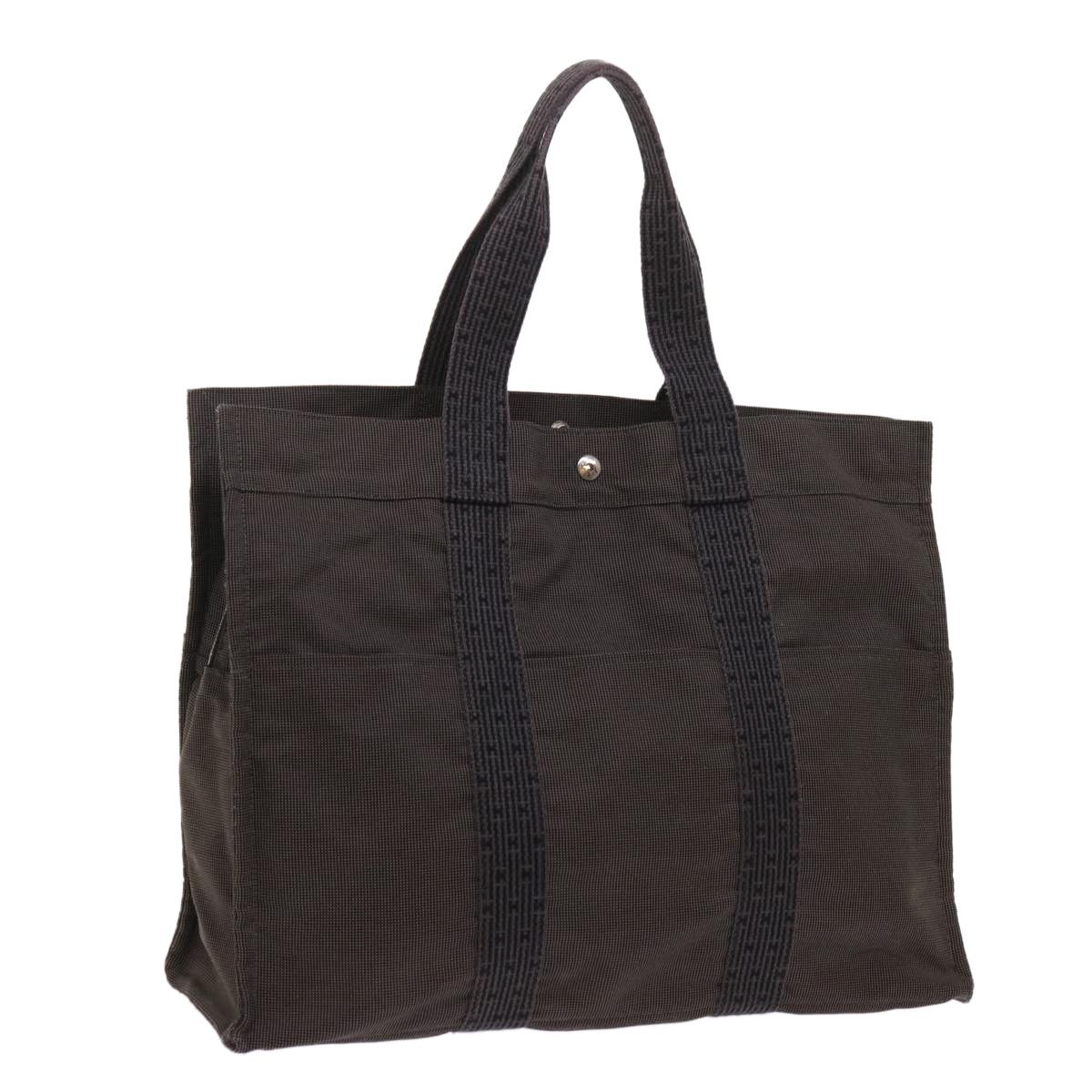 image of Hermes Her Line Hand Bag Canvas Gray Auth Fm3147 in Grey, Women's