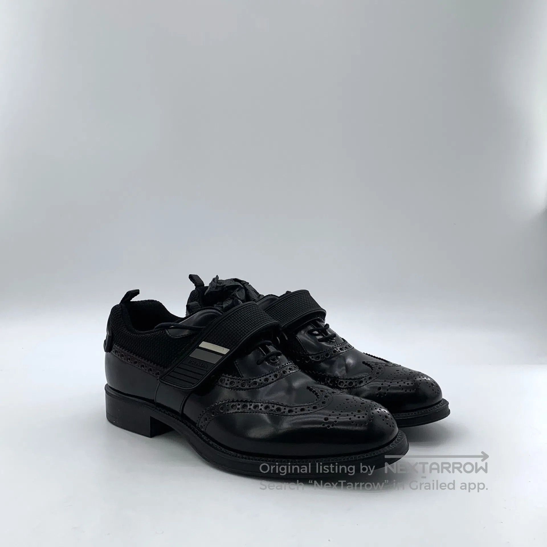 Prada Prada Black Baroque carved laced magic patch flat leather Size US 6.5 / EU 39-40 - 2 Thumbnail