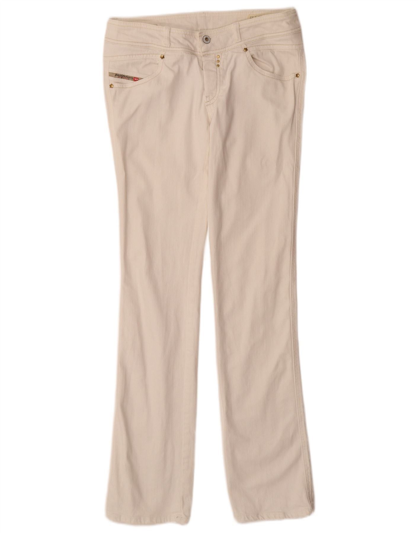 Diesel Womens Rokket Straight Jeans W29 L32 White Cotton Size 42" / US 20 - 1 Thumbnail