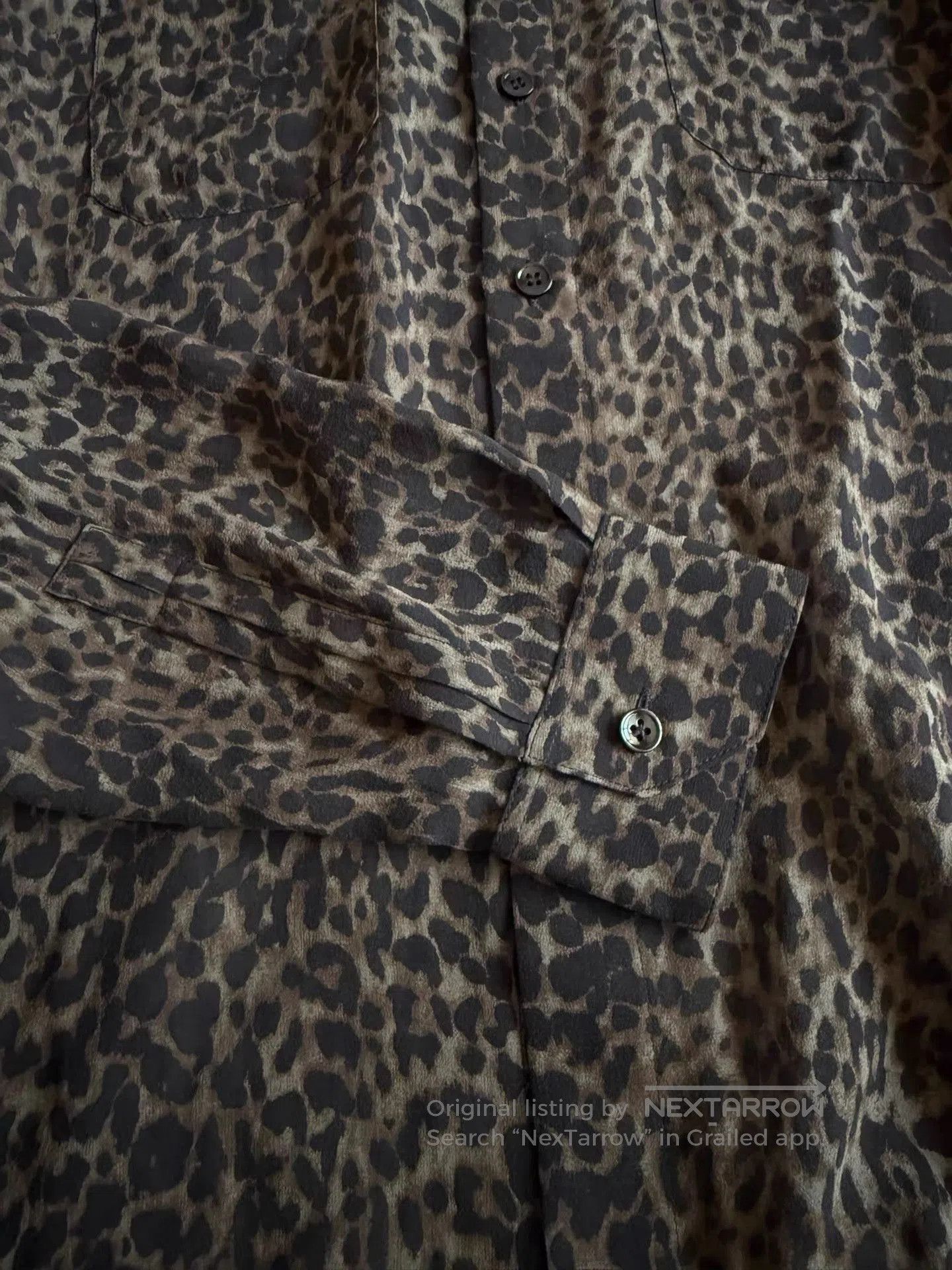 Saint Laurent Paris Leopard Print Long Sleeve Button-Up Shirt. Size US M / EU 48-50 / 2 - 3 Thumbnail
