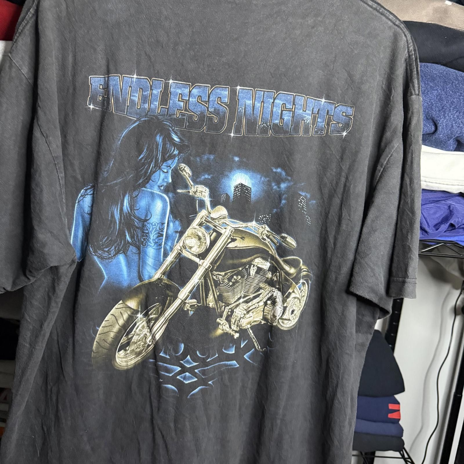 Designer Vintage Endless Nights Graphic Tee - XL Black Size US XL / EU 56 / 4 - 2 Thumbnail