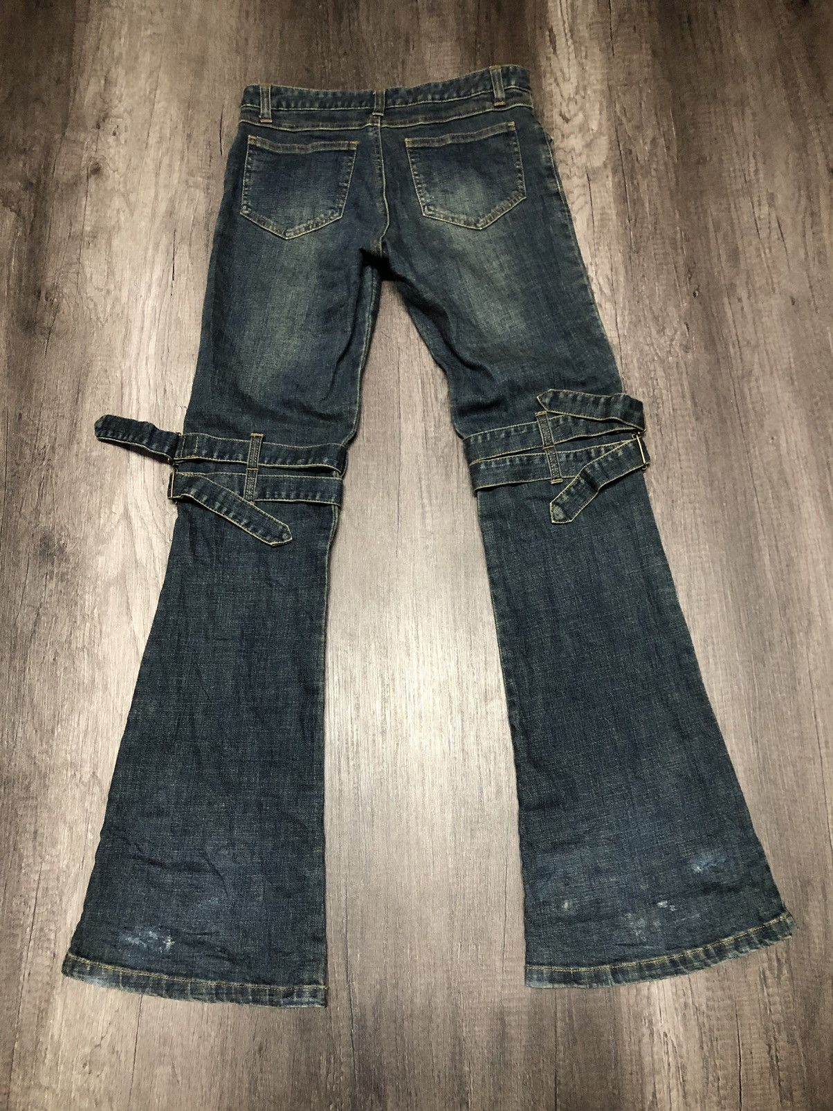 Japanese Brand Vintage Play Chess Flared Jeans Bondage Design Size US 28 / EU 44 - 12 Thumbnail