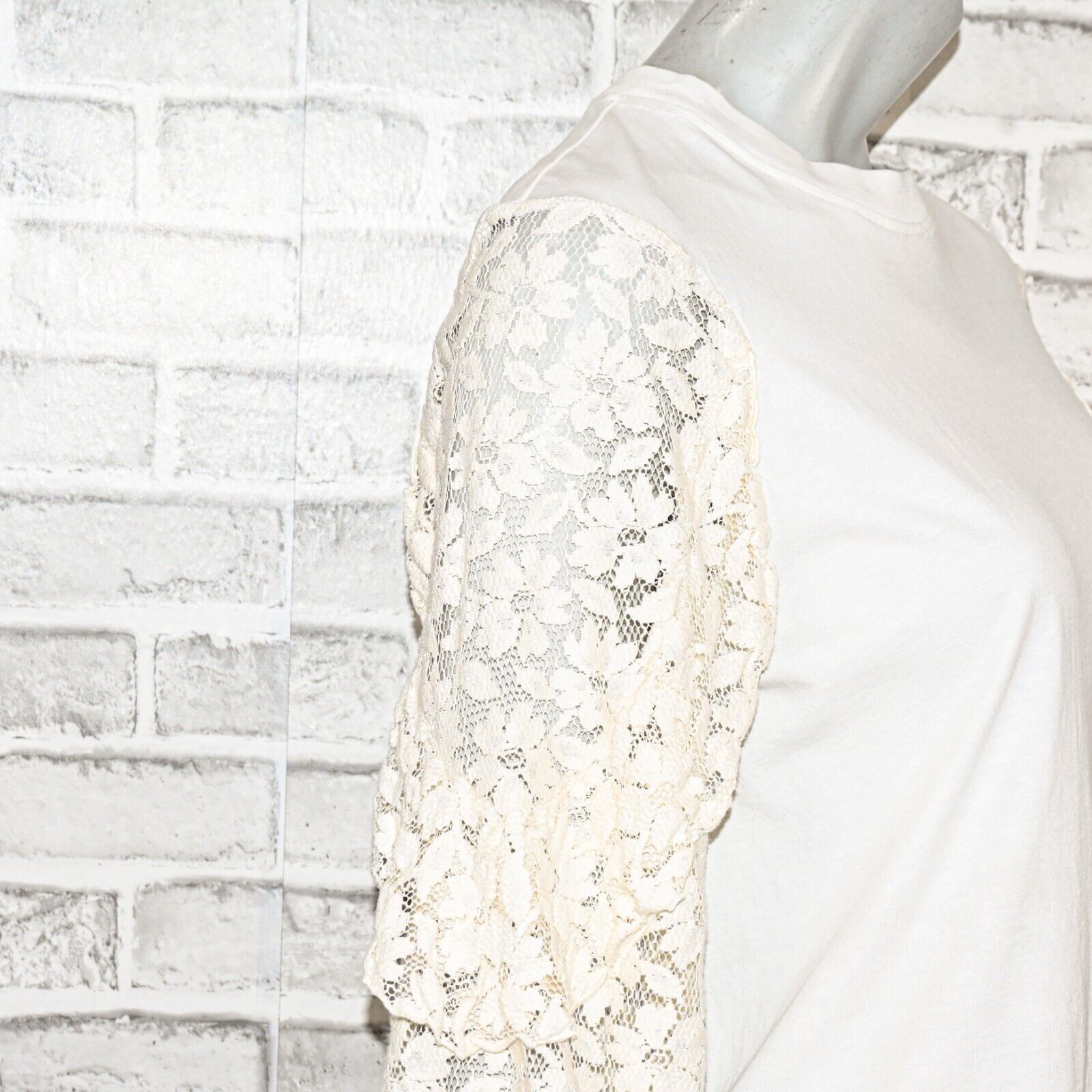 See by Chloe SEE by Chloe ruffle Lace Sleeves Crew top in Naturel White Size XS / US 0-2 / IT 36-38 - 6 Thumbnail