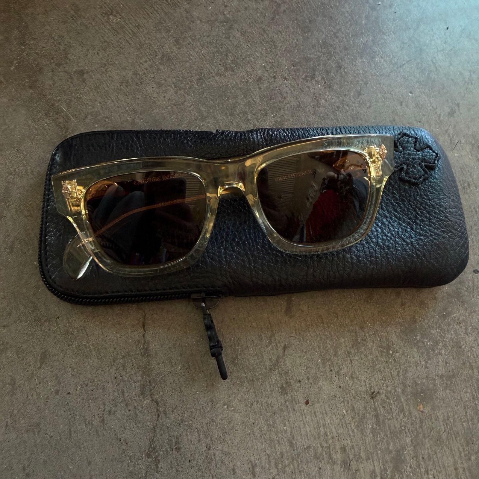 Chrome Hearts Chrome Hearts Dick Fitzener 18K Plated Tortoise Glasses Size ONE SIZE - 1 Thumbnail