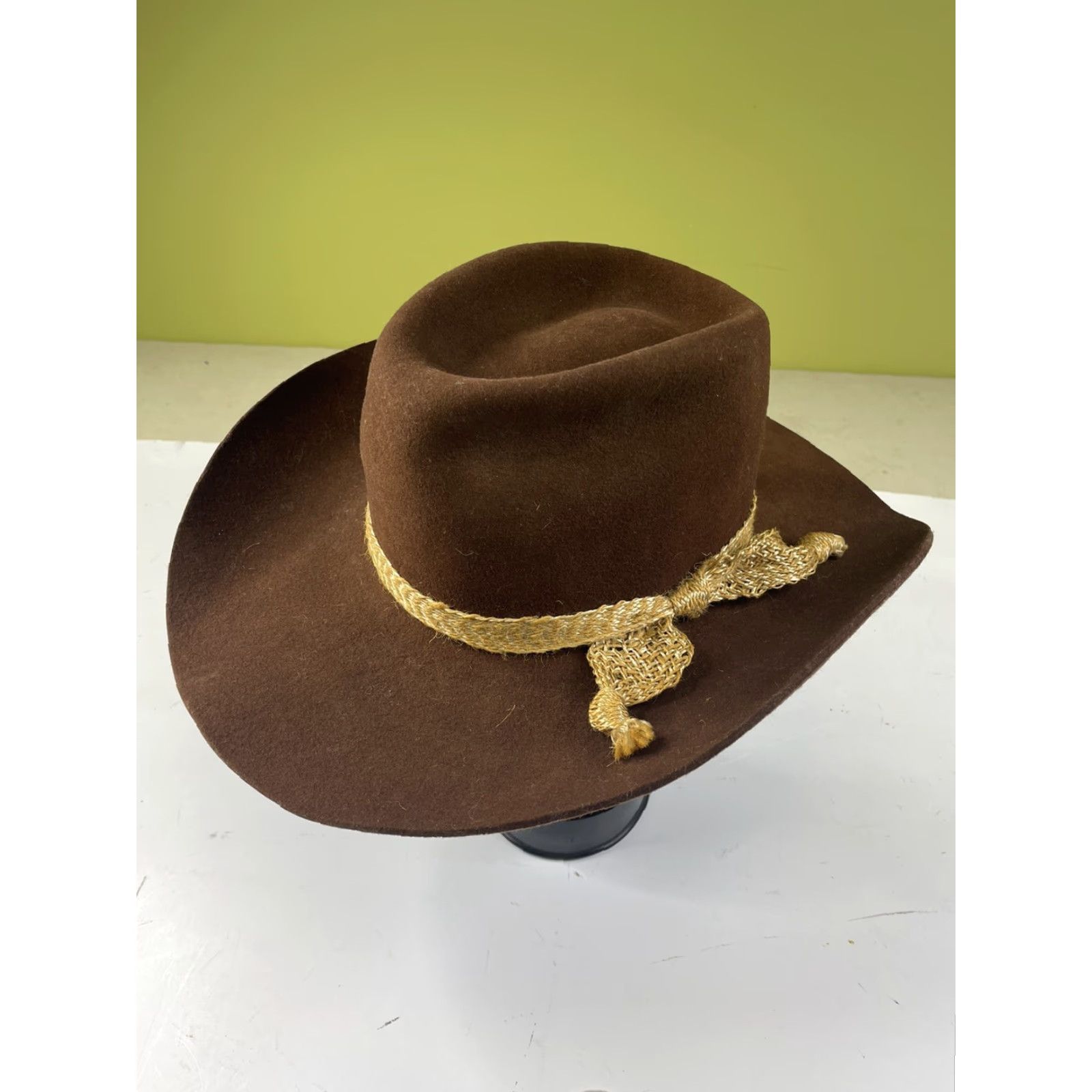 FELT American Hat Company Cowboy Hat Wool? Felt Brown Western 7 1/8 Mens Oval USA Mens Size ONE SIZE - 2 Thumbnail