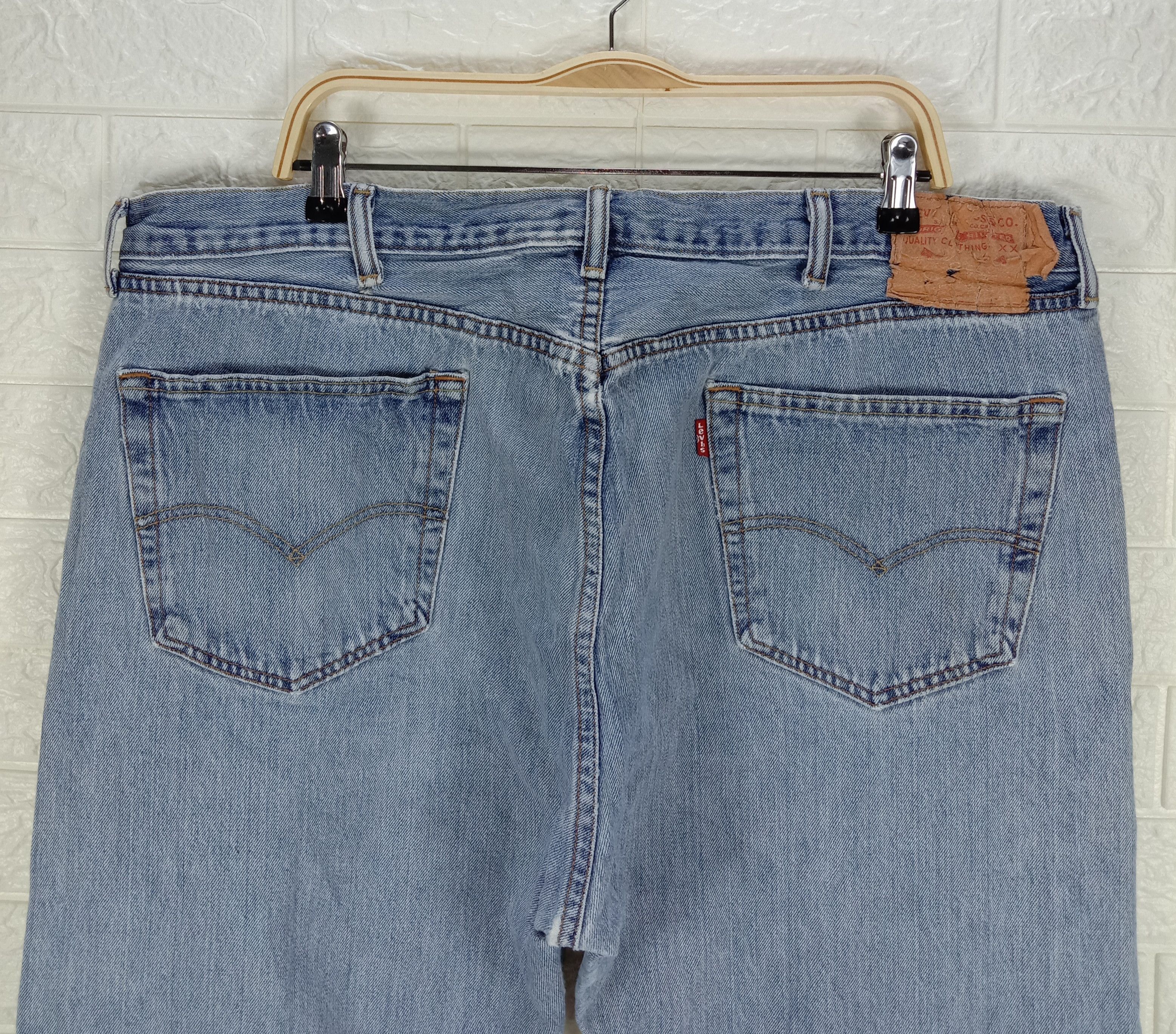 Levi's Vintage Levi's 501 Light Wash Jeans Button Fly Denim Size US 42 / EU 58 - 6 Thumbnail