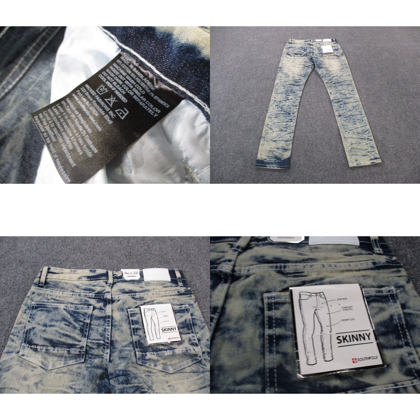 Southpole Southpole Jeans Mens 32 Denim Skinny Grunge Distressed Distressed Blue 30-31 Inseam Y2K NEW Jeans Mens Denim Skinny Grunge Style Size 32 Blue Size US 30 / EU 46 - 8 Thumbnail
