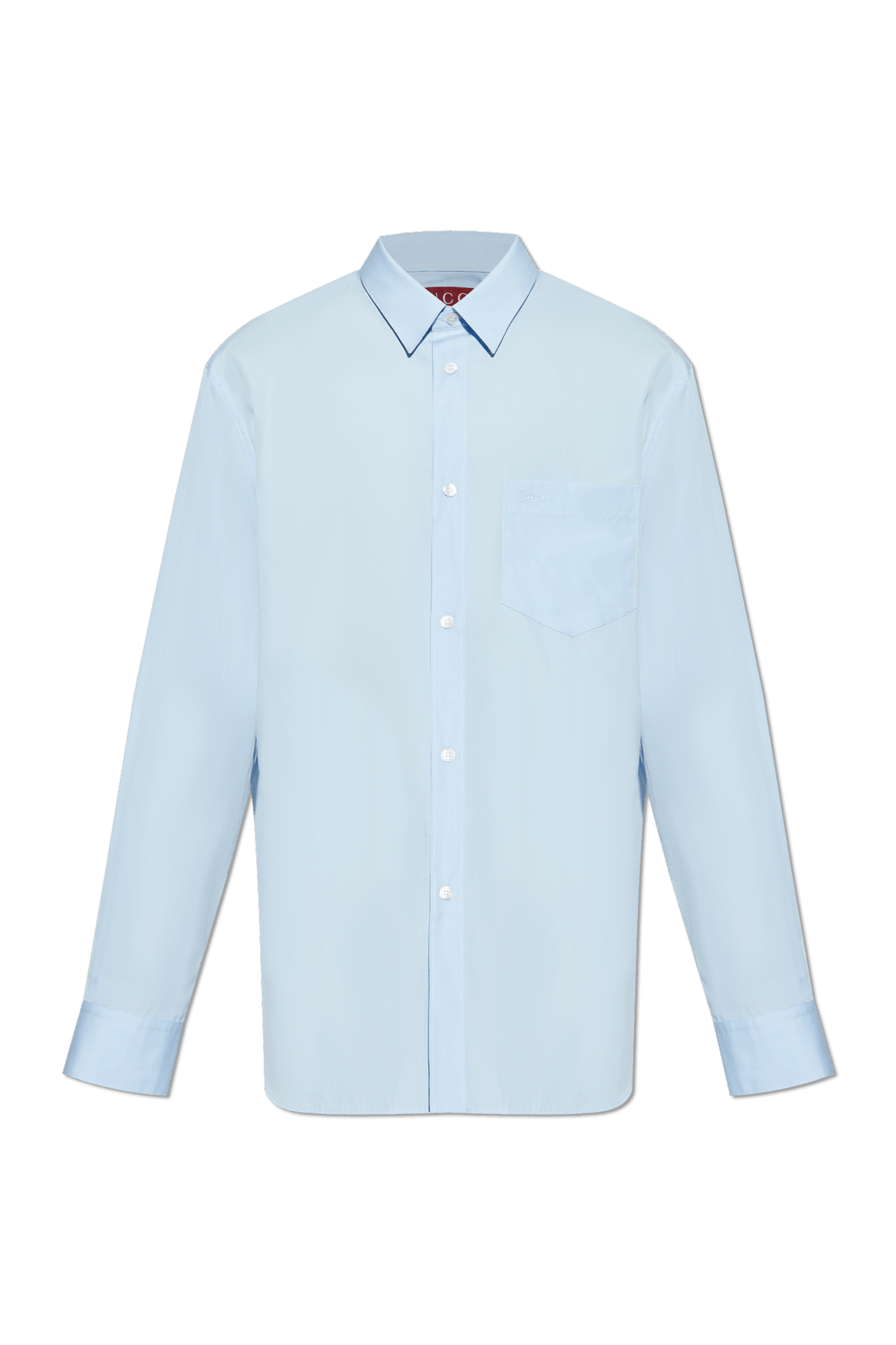 Gucci o1la5ras0426 Cotton Poplin Shirt in Blue Size US M / EU 48-50 / 2 - 1 Thumbnail