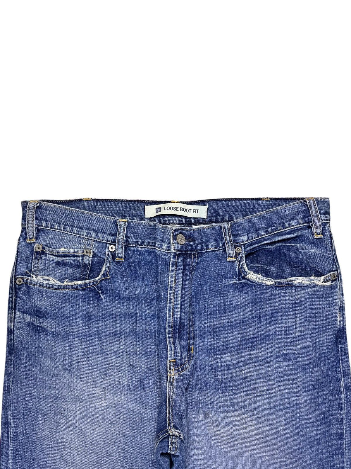 Gap Vintage Gap Faded Wash Distressed Flare Bootcut Jeans Size US 36 / EU 52 - 4 Thumbnail