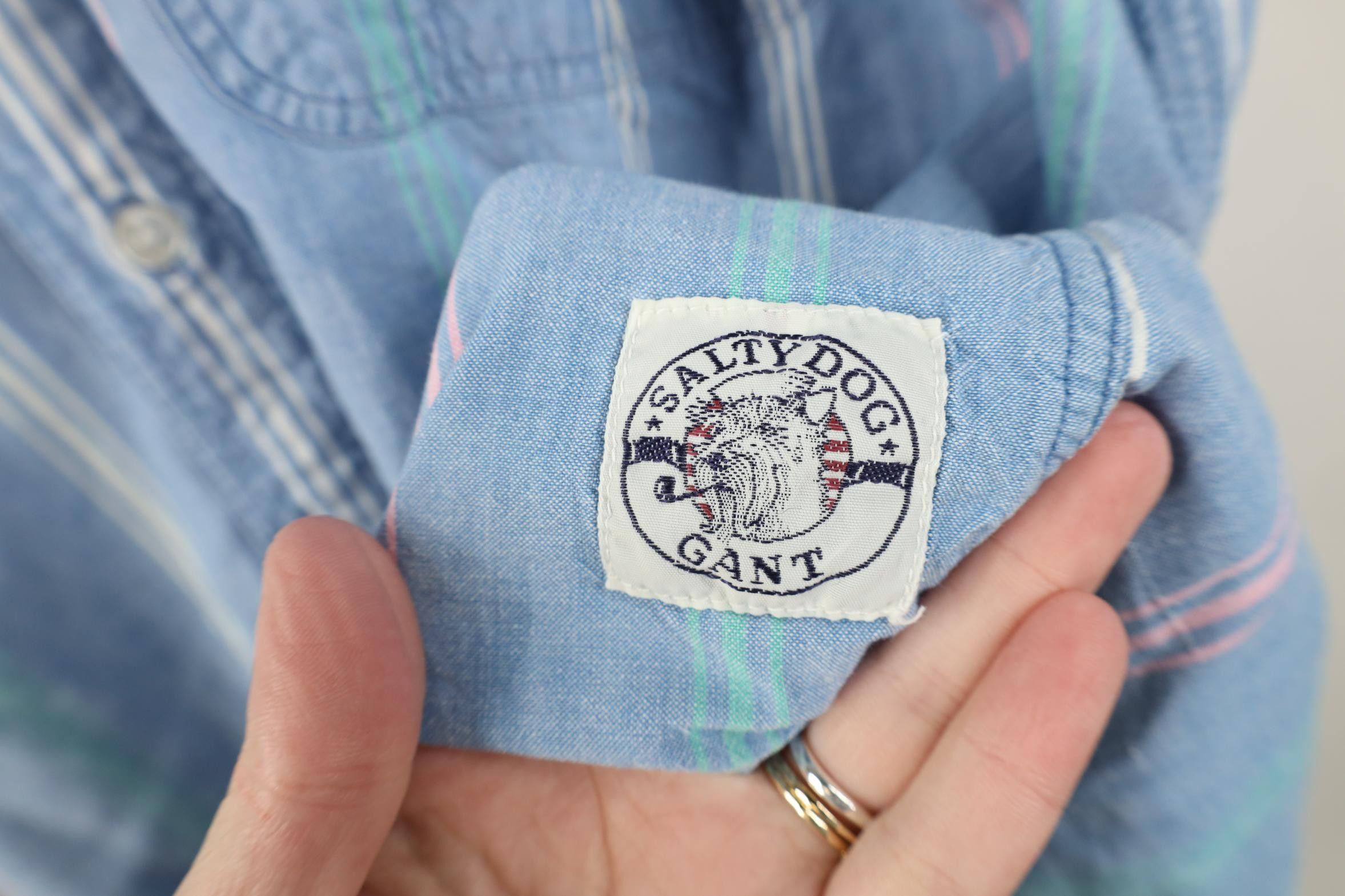 Vintage Vintage 90s Streetwear Chambray Short Sleeve Button Shirt Size US L / EU 52-54 / 3 - 4 Thumbnail