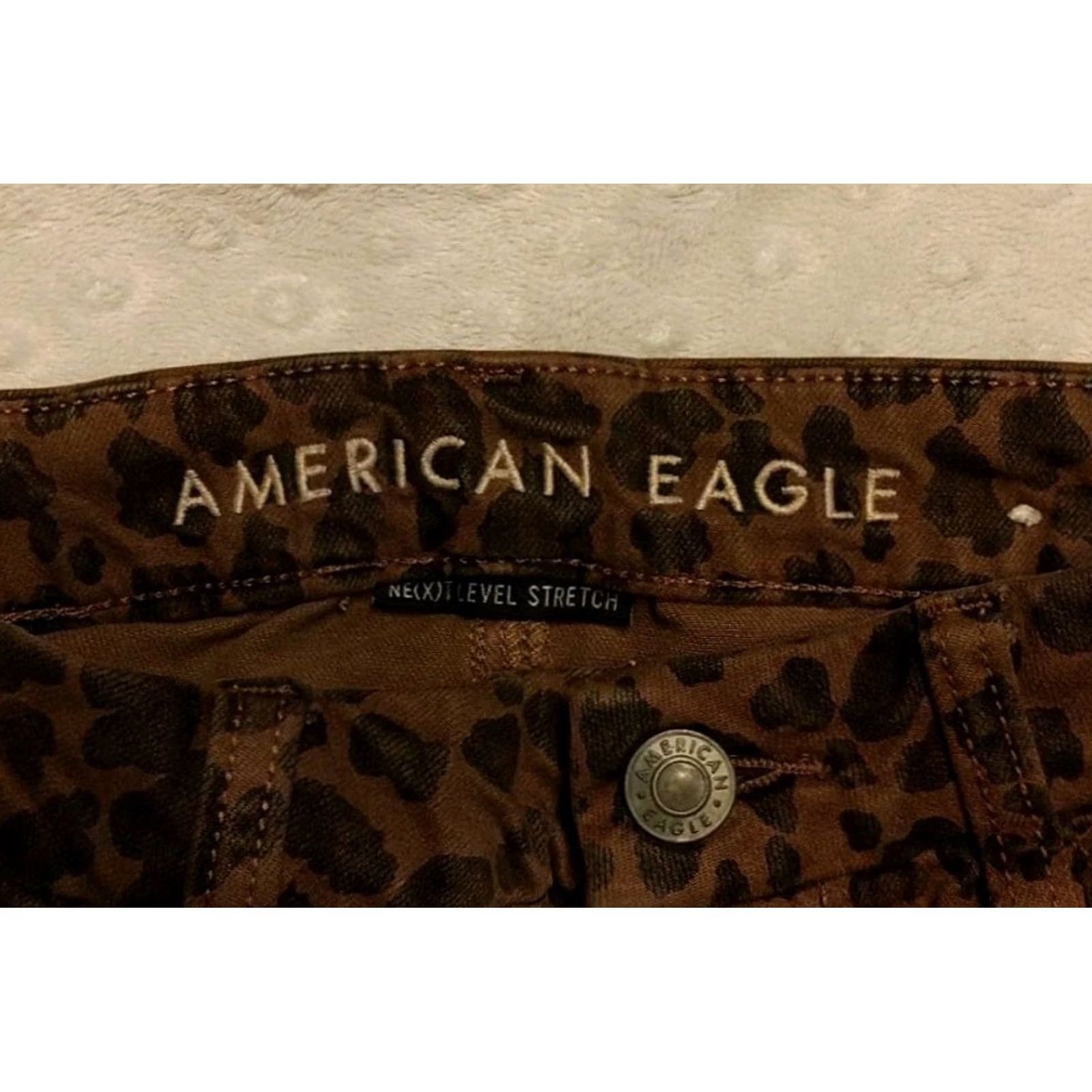 American Eagle Outfitters American Eagle Women 8 Curvy Super Hi-Rise Jegging Leopard Animal Print Denim Jeans 5-Pocket Slim Rise High Brown Size 28" / US 6 / IT 42 - 5 Thumbnail