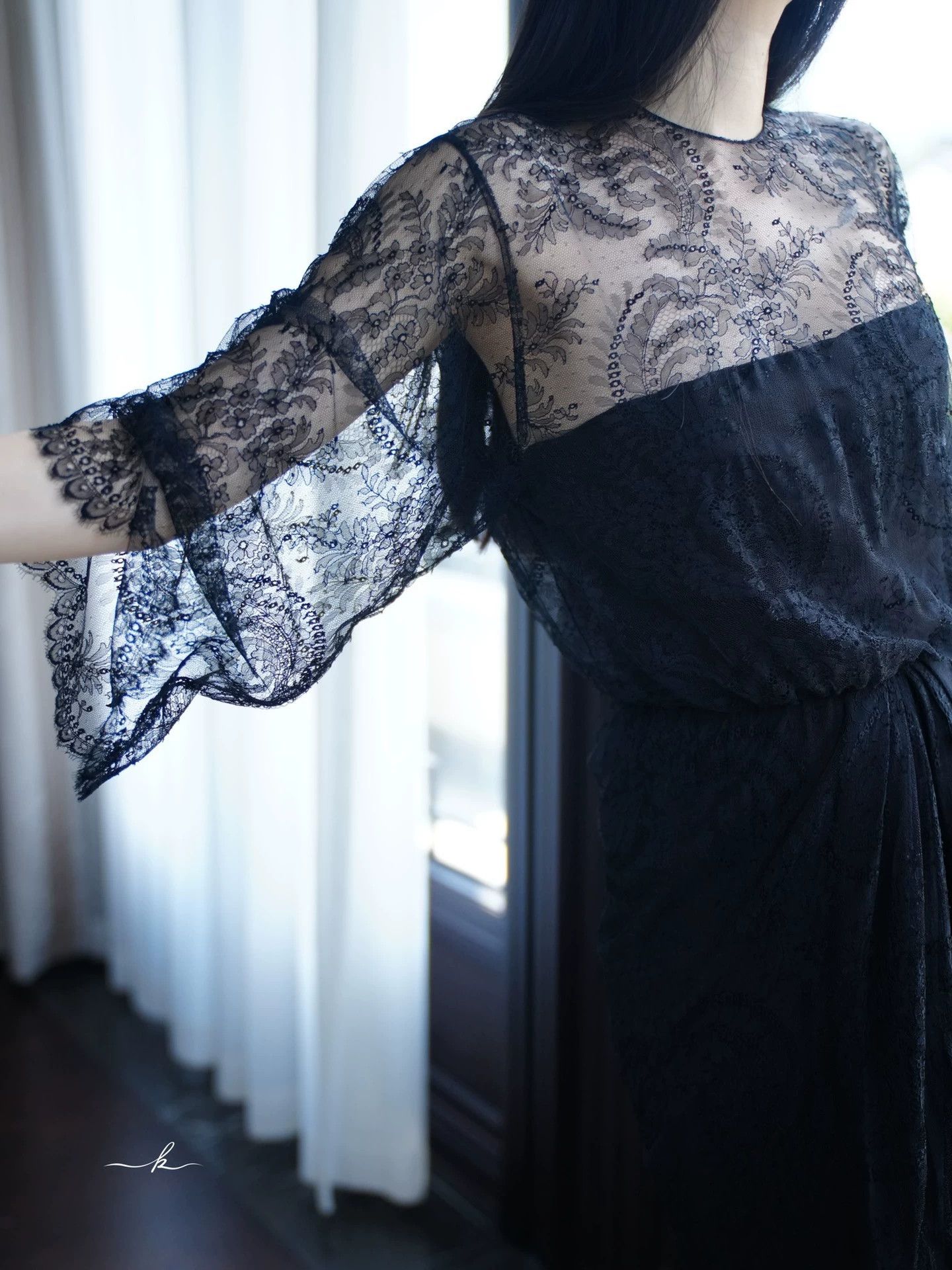 Oscar De La Renta OSCAR DE LA RENTA Vtg Silk Wool Lace Bustier Dress US8 M-L Size M / US 6-8 / IT 42-44 - 8 Thumbnail