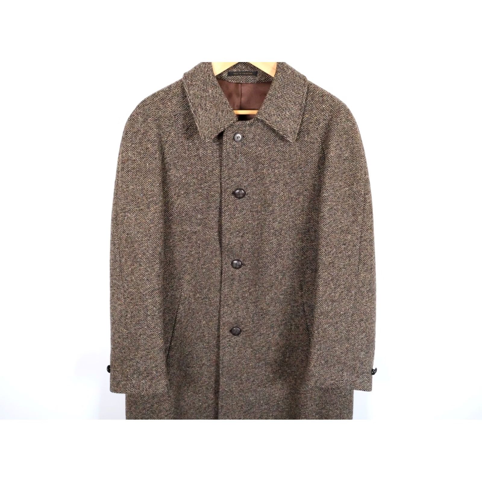 Vintage VINTAGE Overcoat Coat Wool 44 Brown Tweed Raglan Sleeves 80s Men’s Regular Long Size US S / EU 44-46 / 1 - 4 Thumbnail