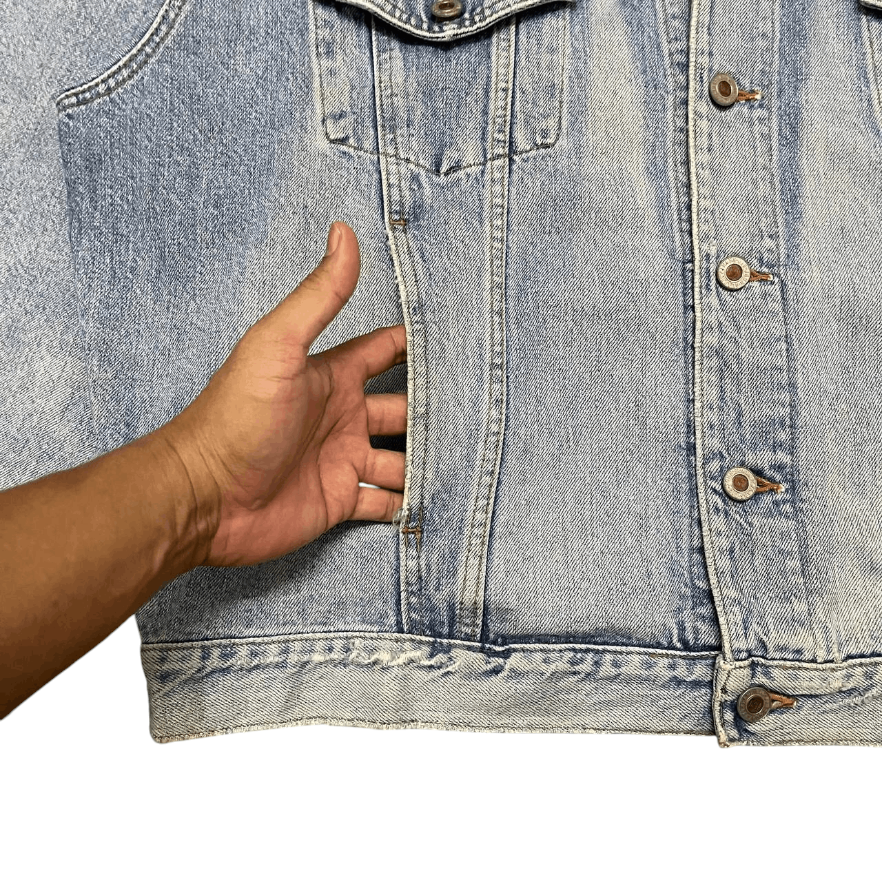 Big John Vintage 70s Big John Distressed Denim Jacket Trucker Size US XXL / EU 58 / 5 - 3 Thumbnail