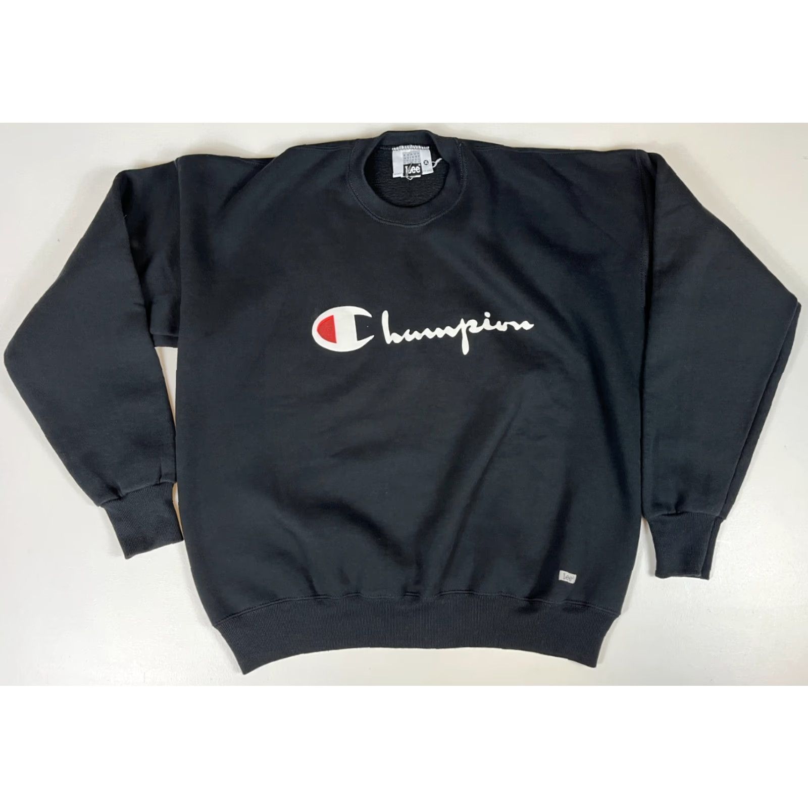 Lee Lee x Champion Men's Vintage Crewneck Sweatshirt XL Black Heavyweight Made in USA 90s Cotton Blend Logo (Pre-owned) Size US XL / EU 56 / 4 - 2 Thumbnail